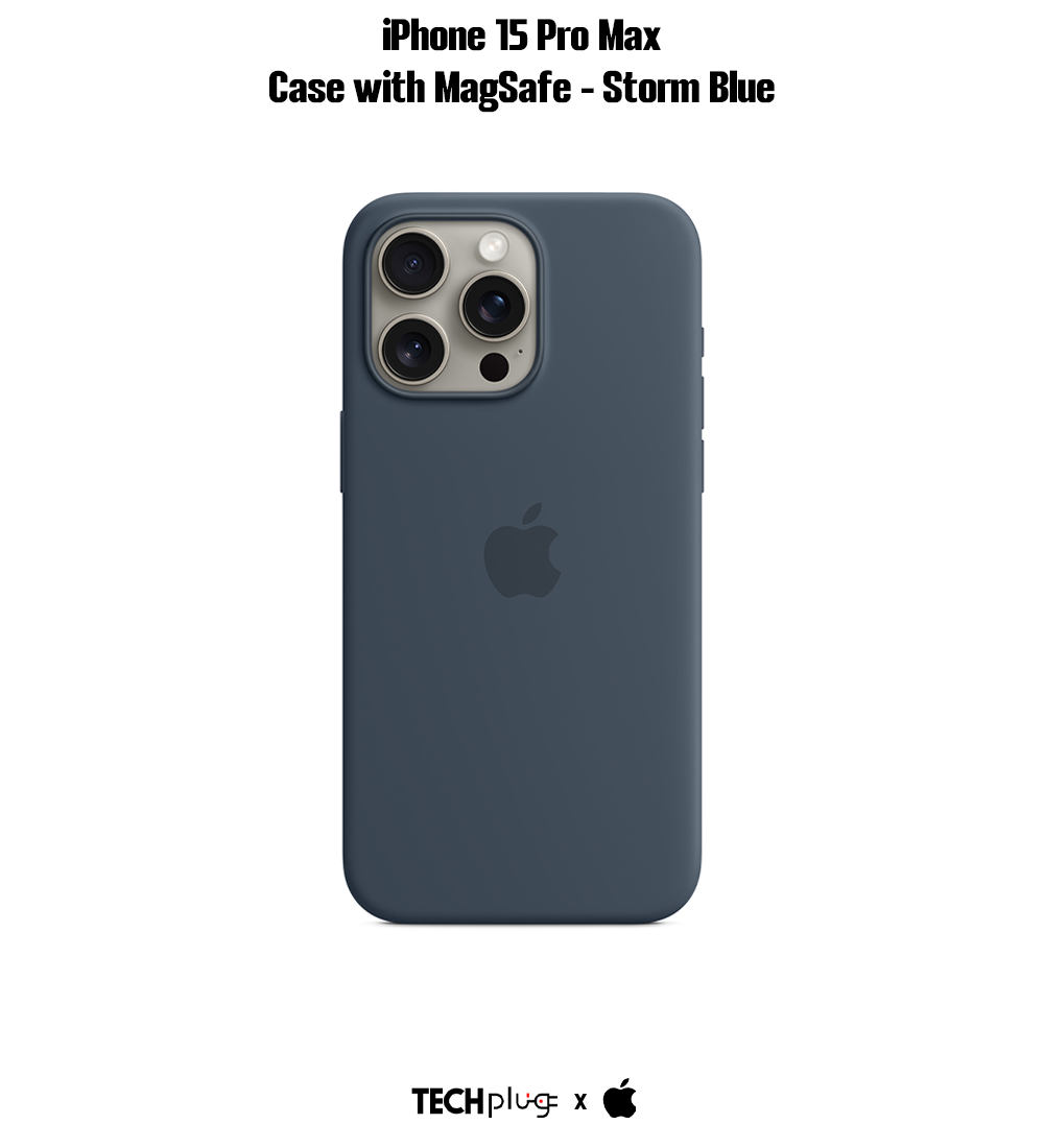 iPhone 15 Pro Max Silicone Case with MagSafe – Storm Blue
