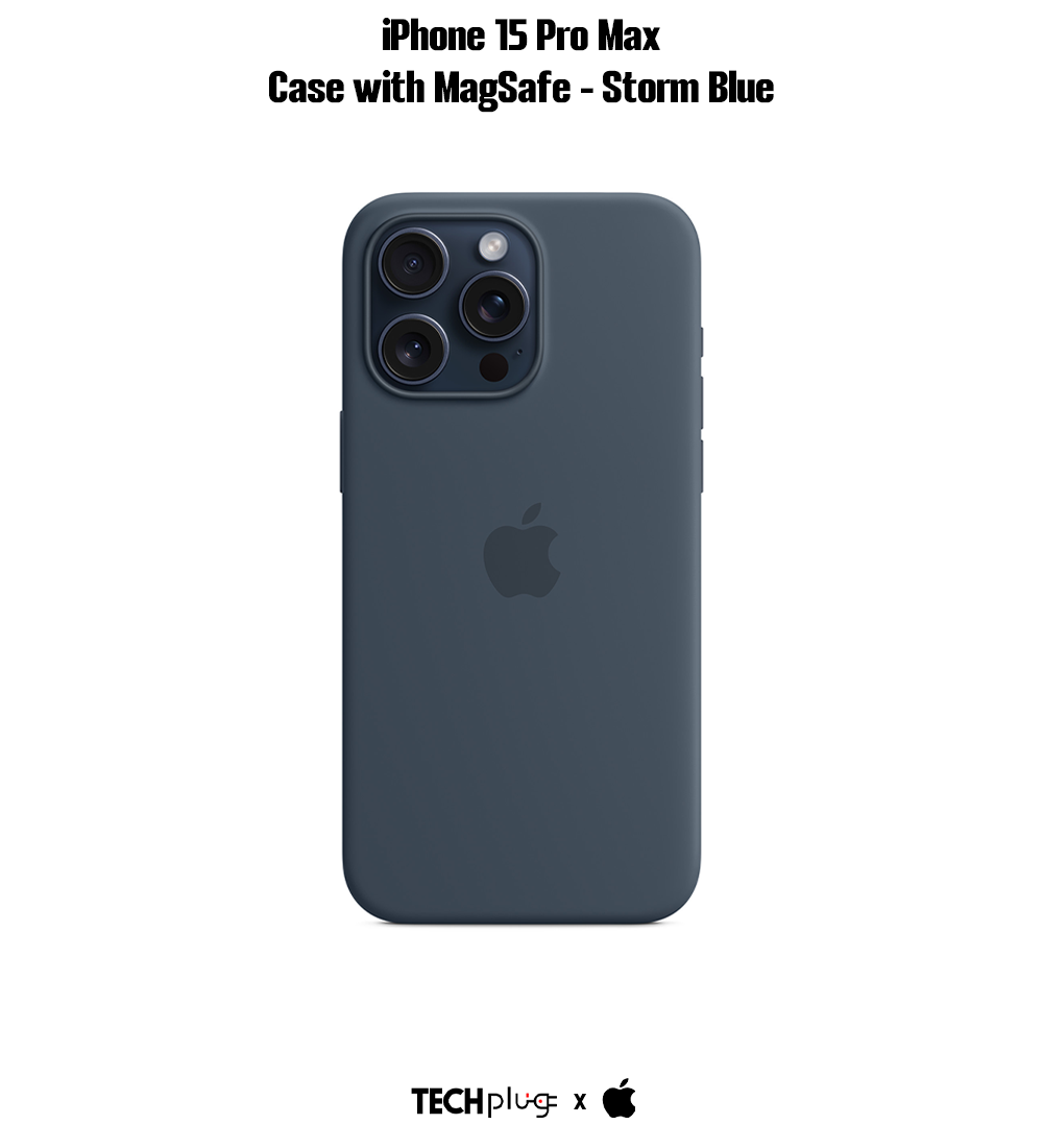 iPhone 15 Pro Max Silicone Case with MagSafe – Storm Blue