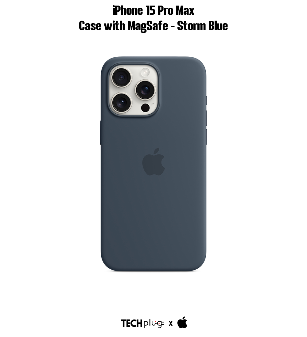 iPhone 15 Pro Max Silicone Case with MagSafe – Storm Blue