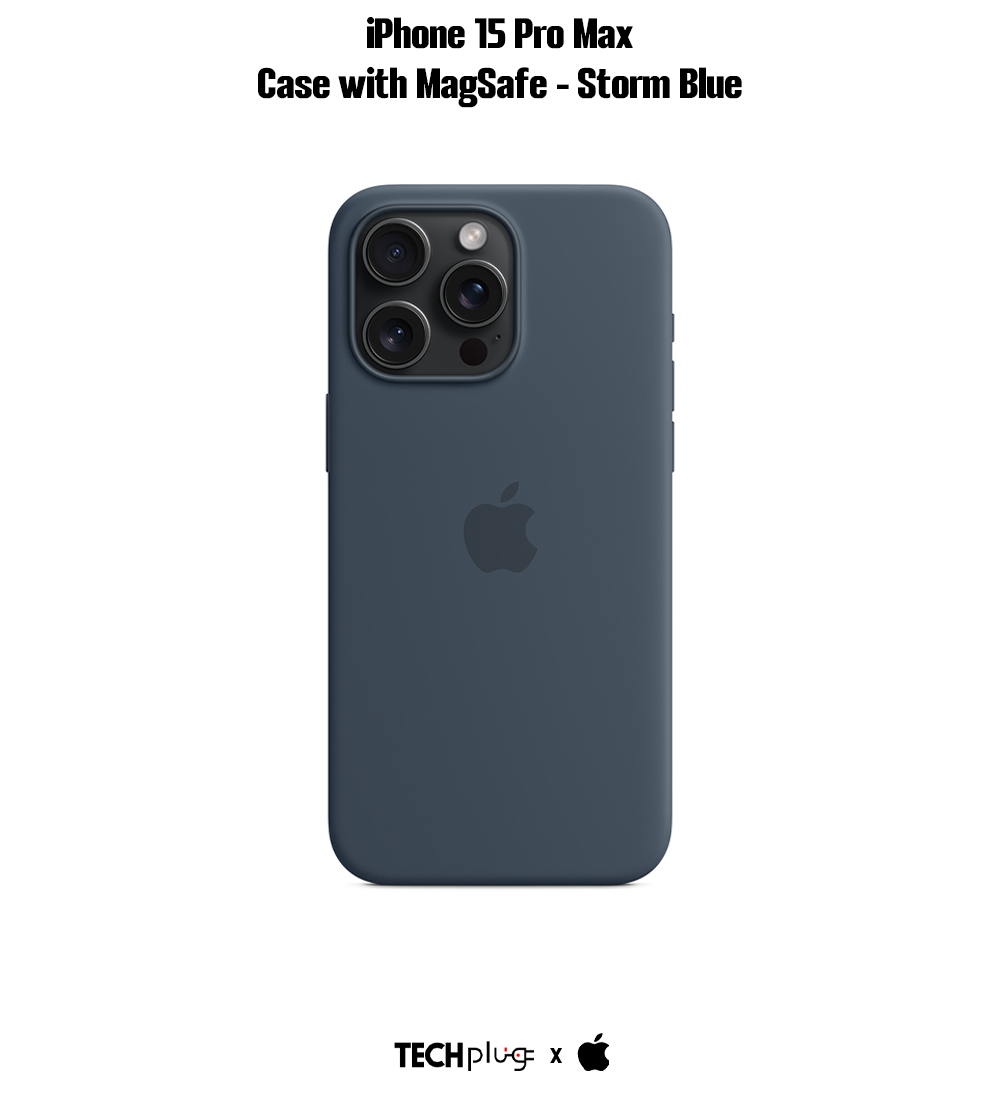 iPhone 15 Pro Max Silicone Case with MagSafe – Storm Blue