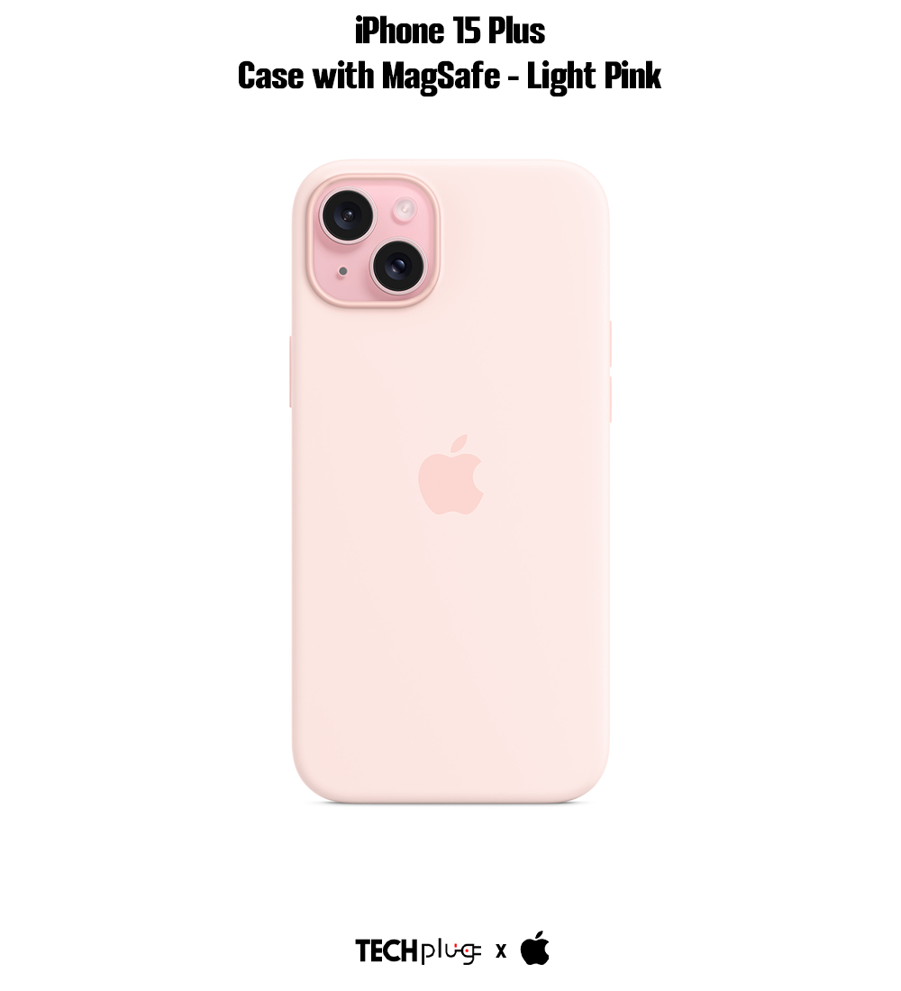 iPhone 15 Plus Silicone Case with MagSafe – Light Pink