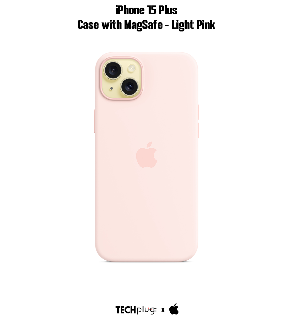 iPhone 15 Plus Silicone Case with MagSafe – Light Pink