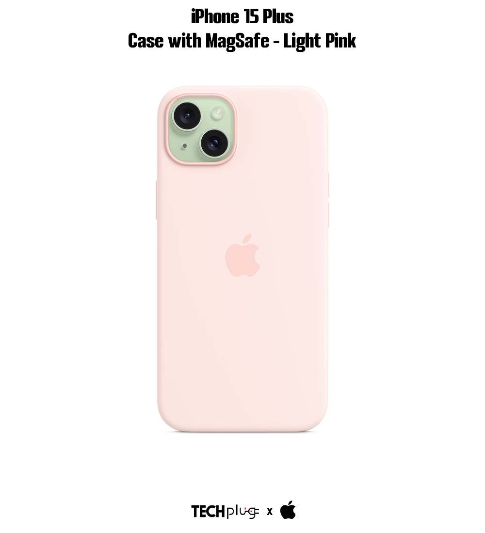 iPhone 15 Plus Silicone Case with MagSafe – Light Pink