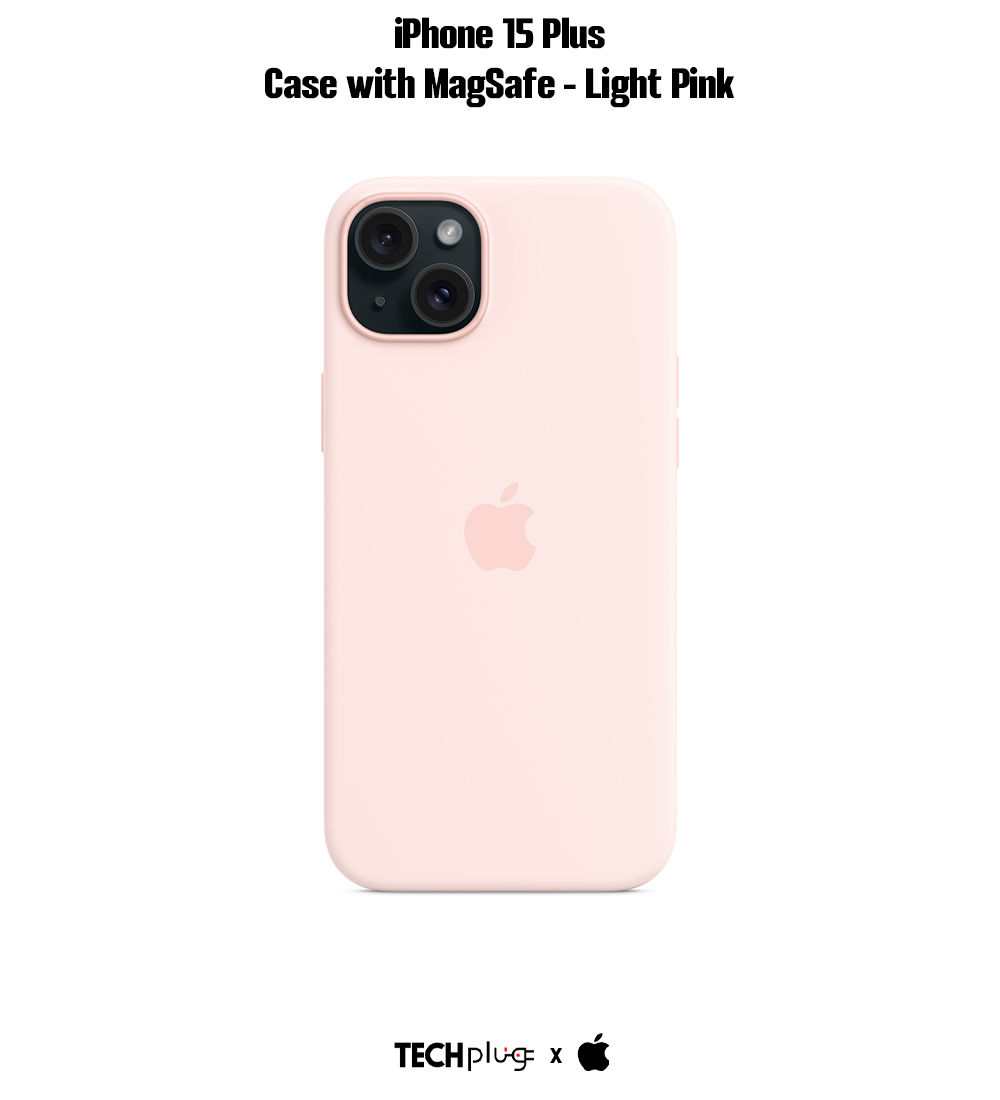 iPhone 15 Plus Silicone Case with MagSafe – Light Pink