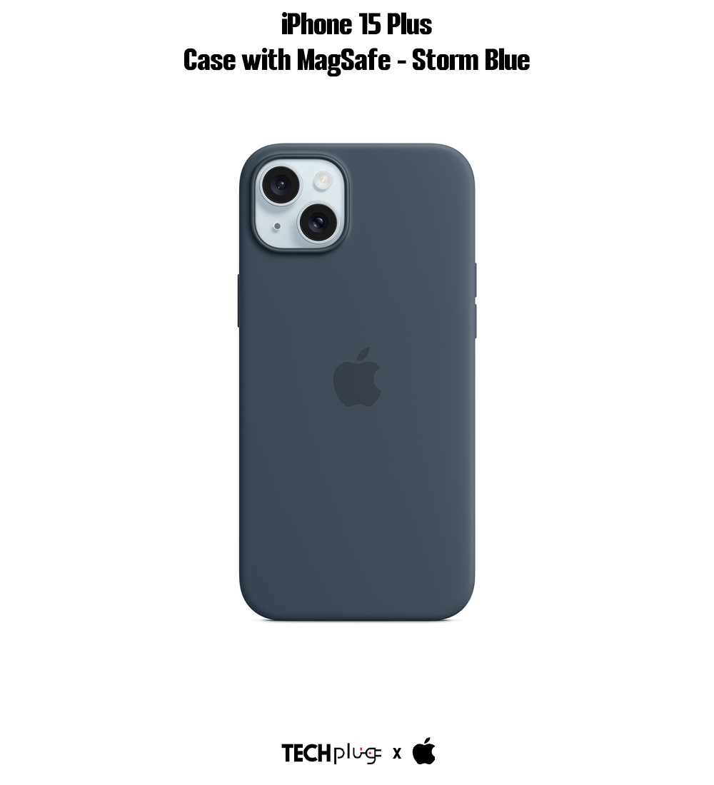 iPhone 15 Plus Silicone Case with MagSafe – Storm Blue
