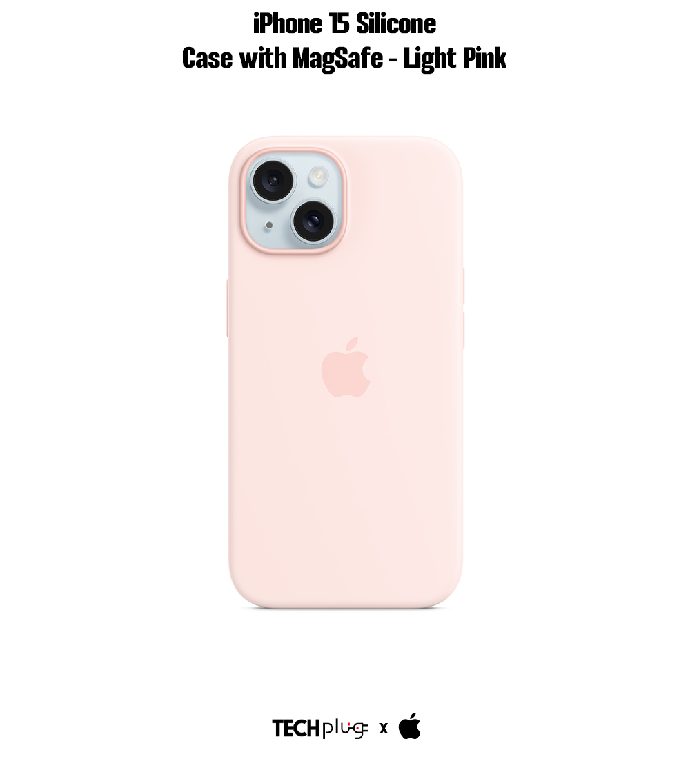 iPhone 15 Silicone Case with MagSafe – Light Pink