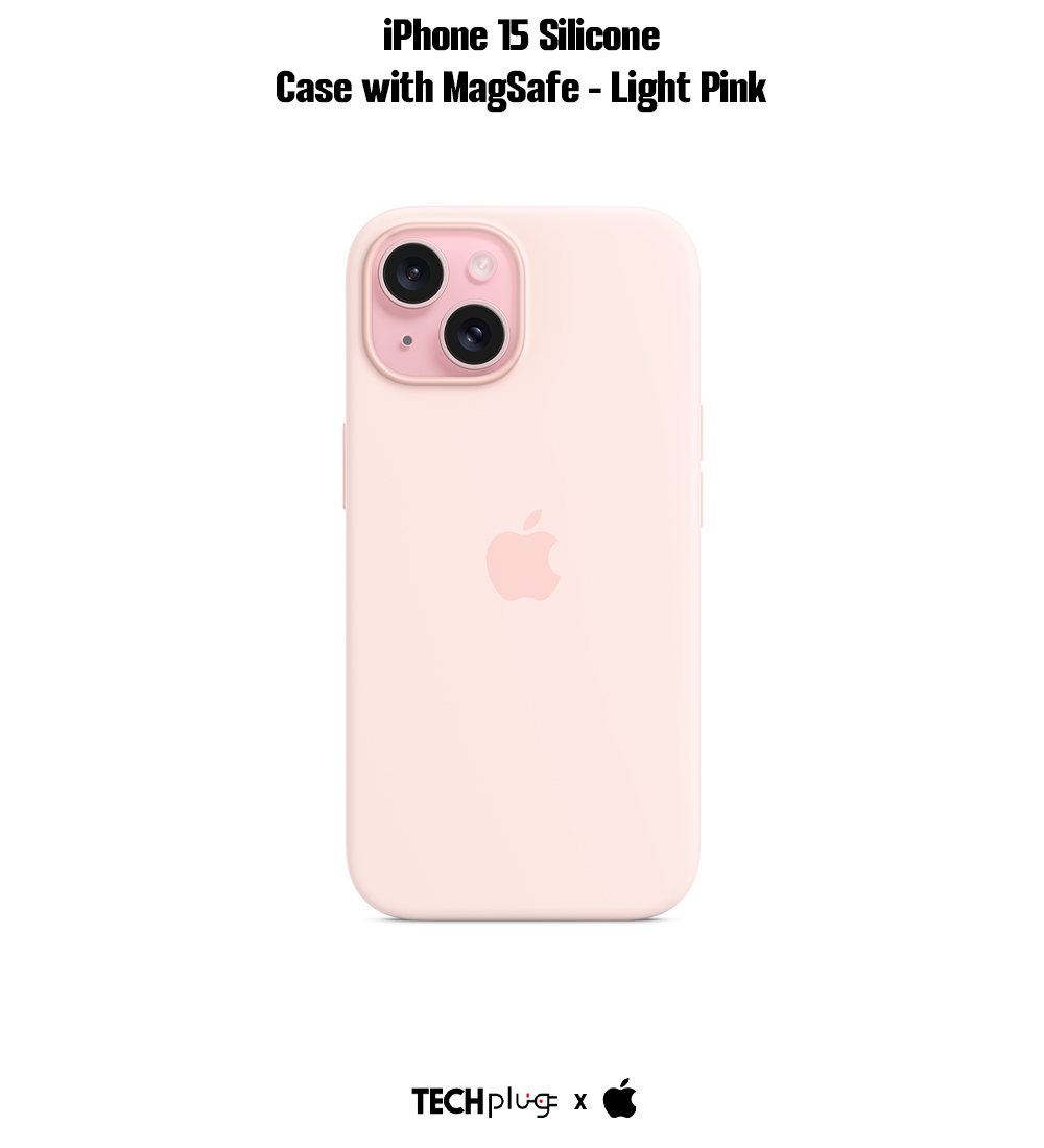 iPhone 15 Silicone Case with MagSafe – Light Pink