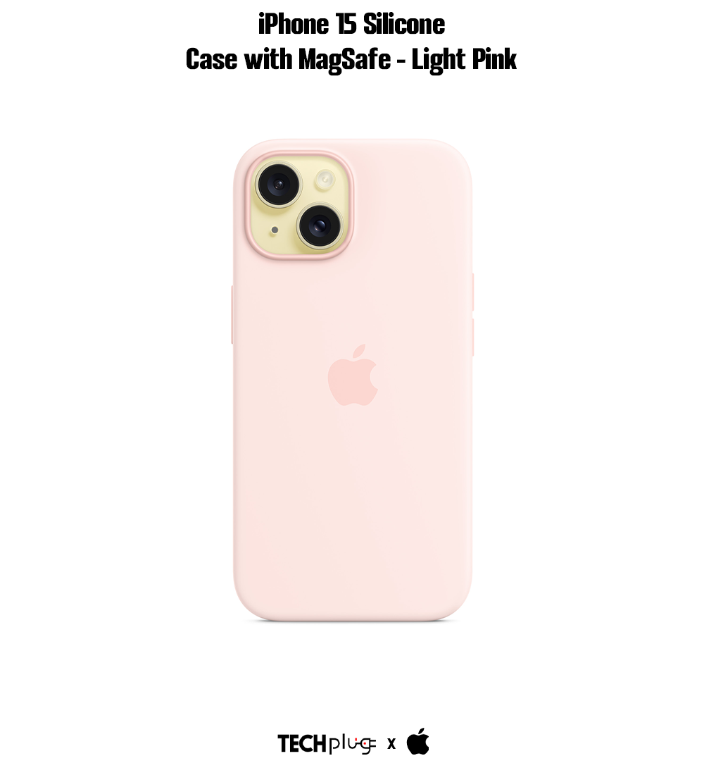 iPhone 15 Silicone Case with MagSafe – Light Pink