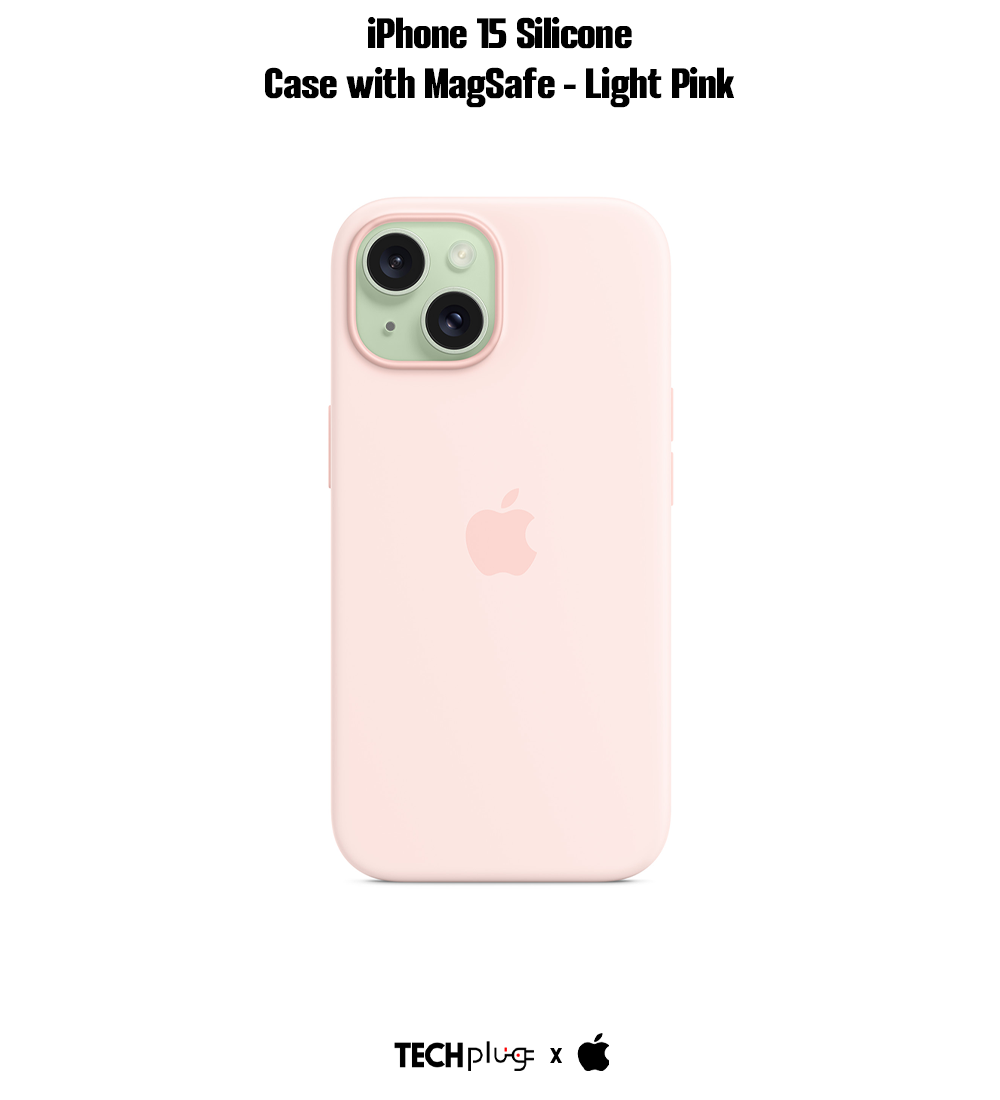 iPhone 15 Silicone Case with MagSafe – Light Pink