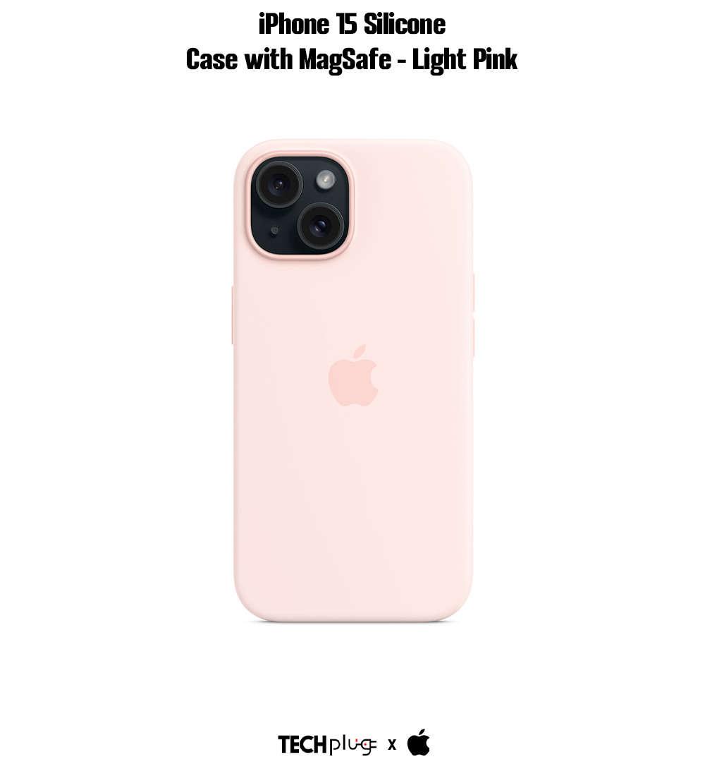 iPhone 15 Silicone Case with MagSafe – Light Pink