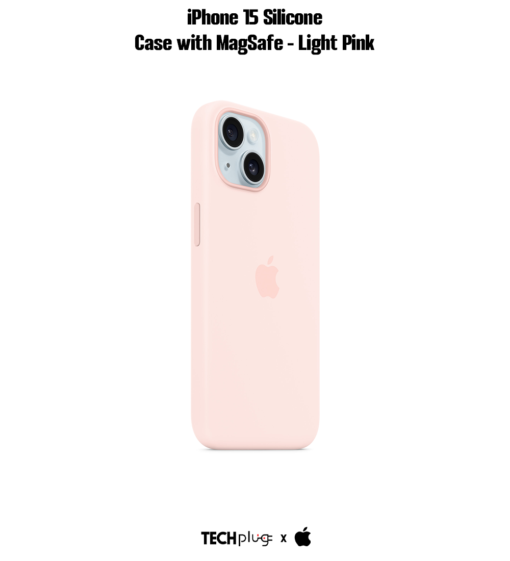 iPhone 15 Silicone Case with MagSafe – Light Pink