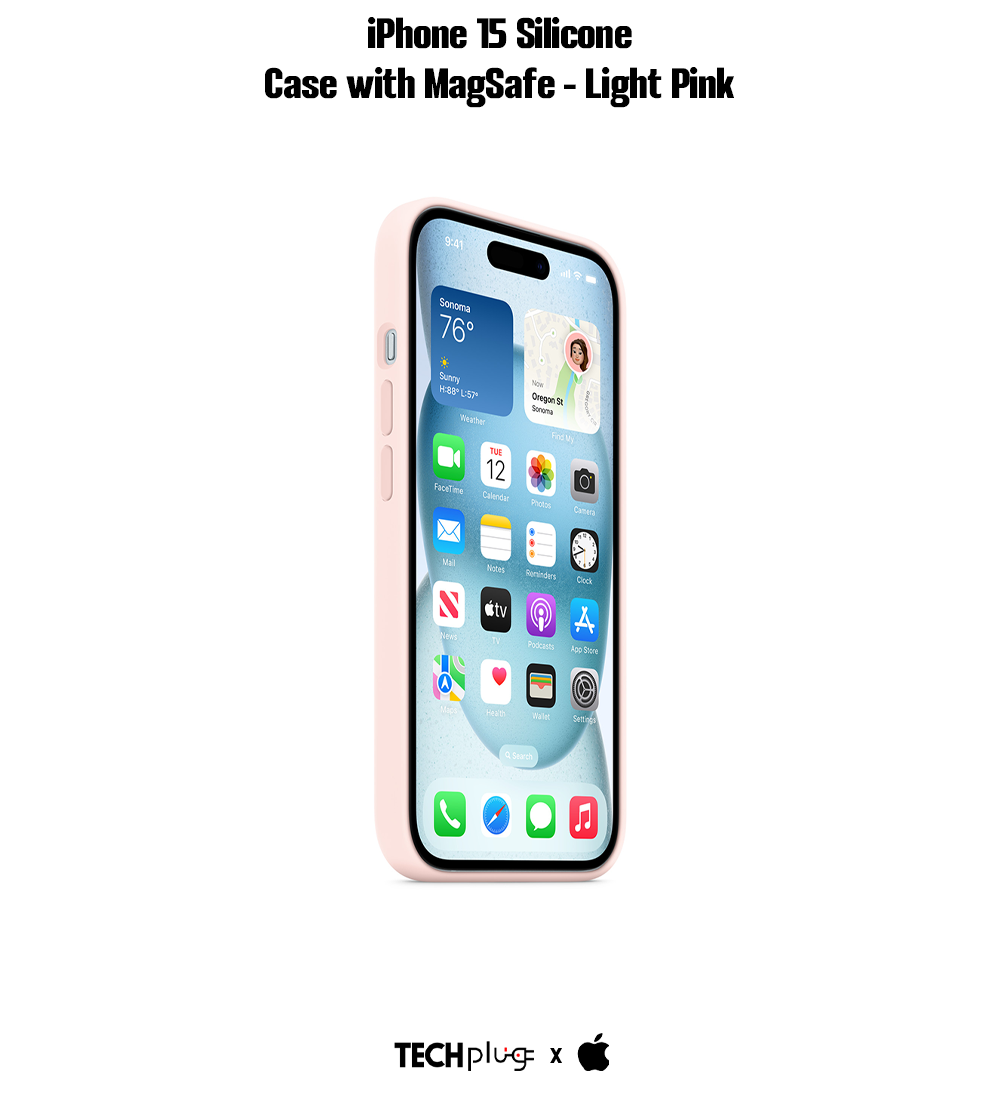 iPhone 15 Silicone Case with MagSafe – Light Pink