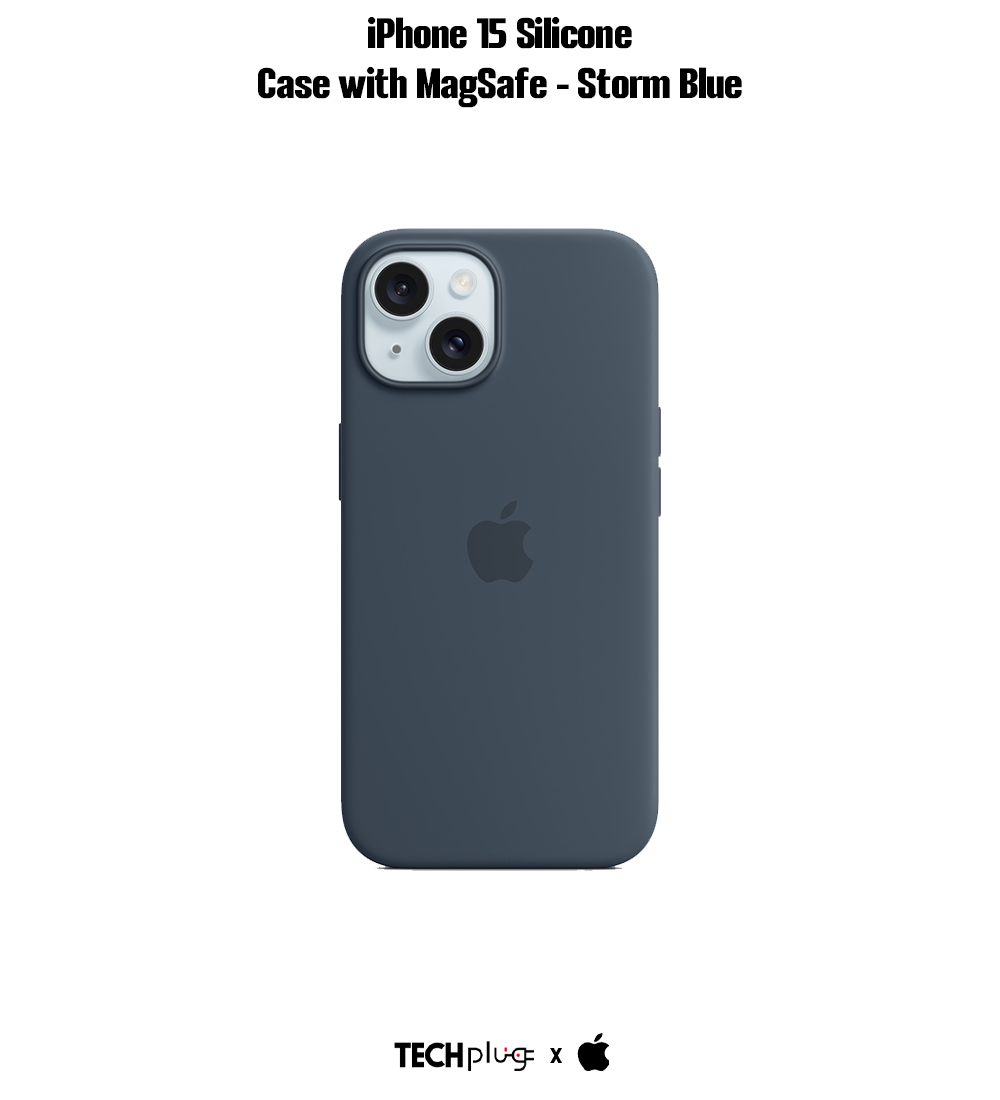 iPhone 15 Silicone Case with MagSafe – Storm Blue