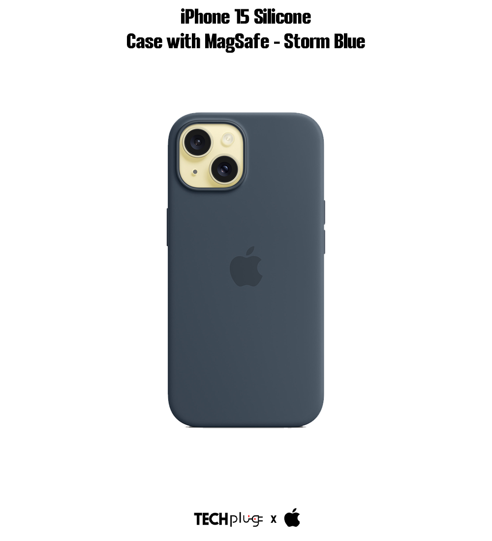 iPhone 15 Silicone Case with MagSafe – Storm Blue
