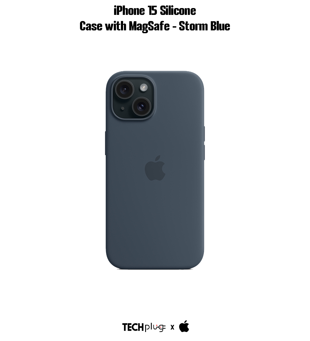 iPhone 15 Silicone Case with MagSafe – Storm Blue