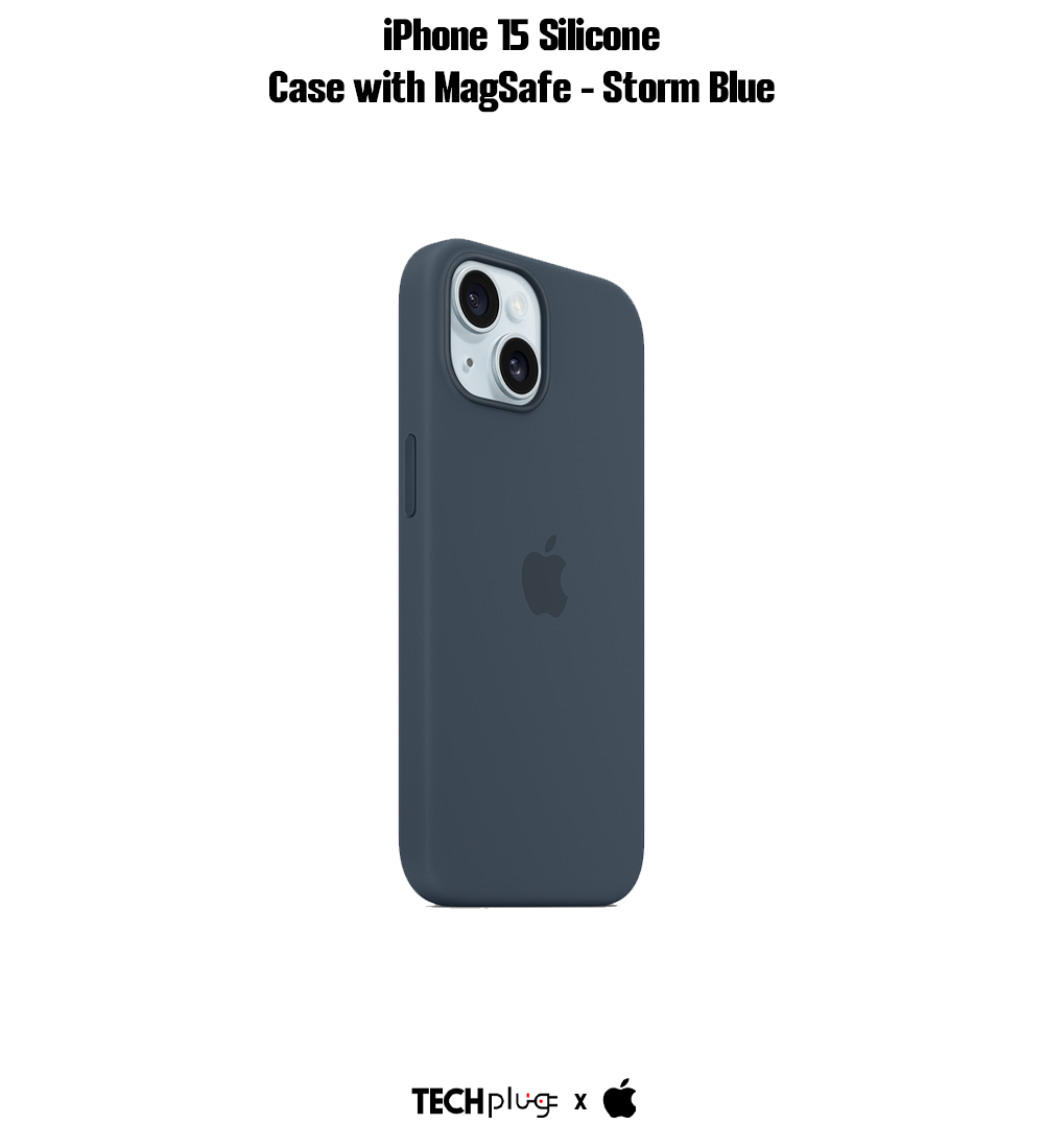 iPhone 15 Silicone Case with MagSafe – Storm Blue