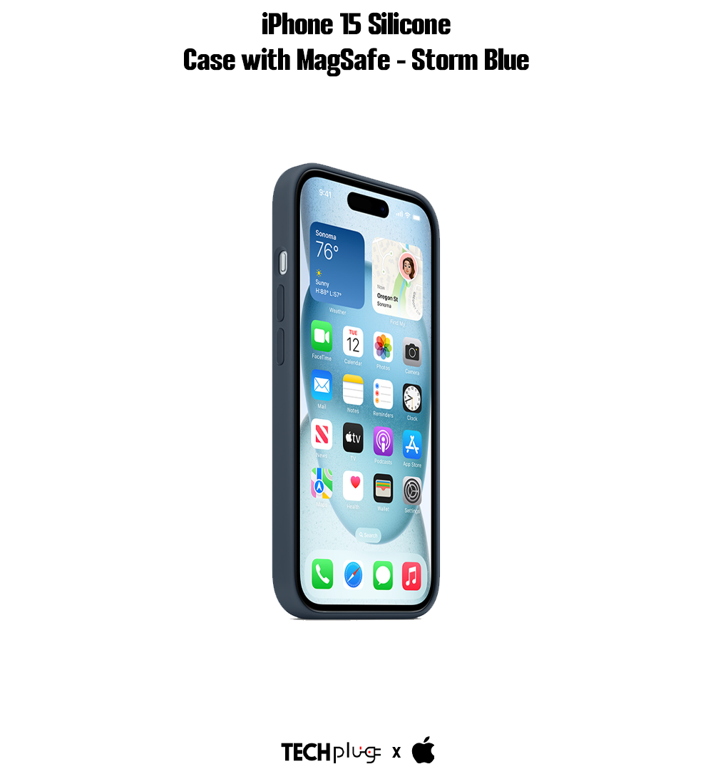 iPhone 15 Silicone Case with MagSafe – Storm Blue