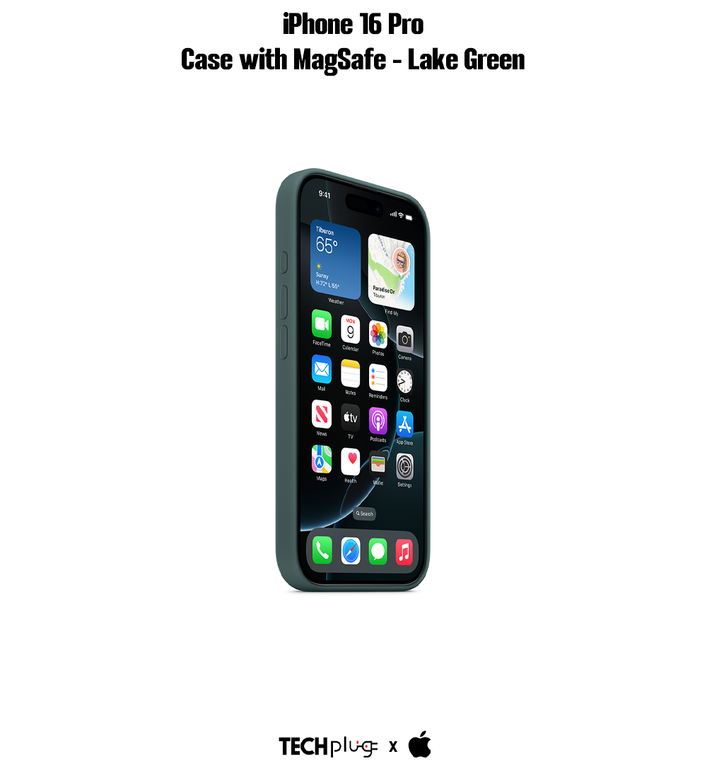 iPhone 16 Pro Silicone Case with MagSafe – Lake Green