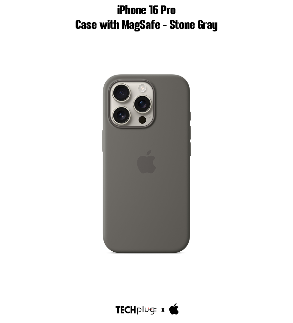 iPhone 16 Pro Silicone Case with MagSafe – Stone Gray