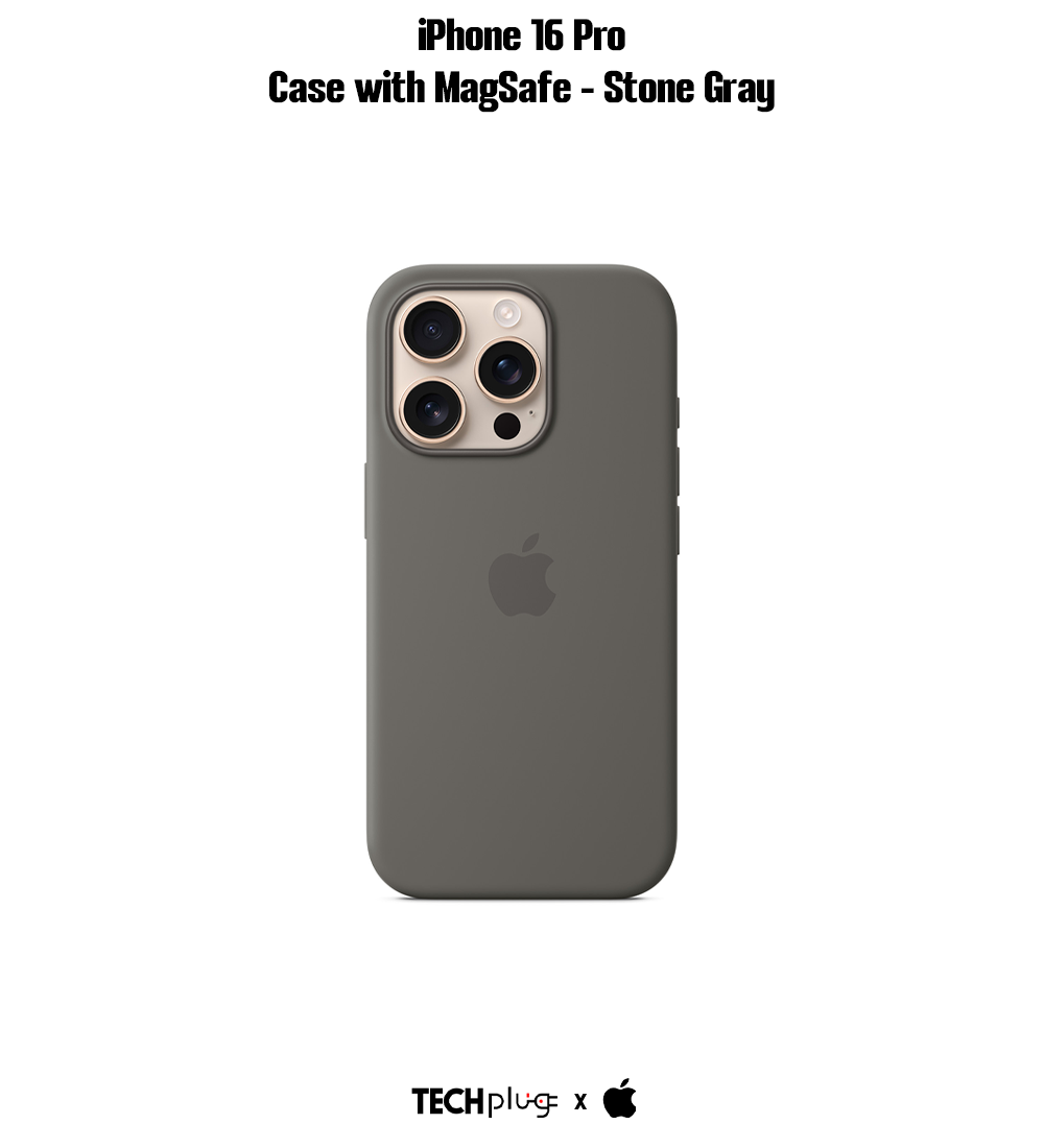 iPhone 16 Pro Silicone Case with MagSafe – Stone Gray