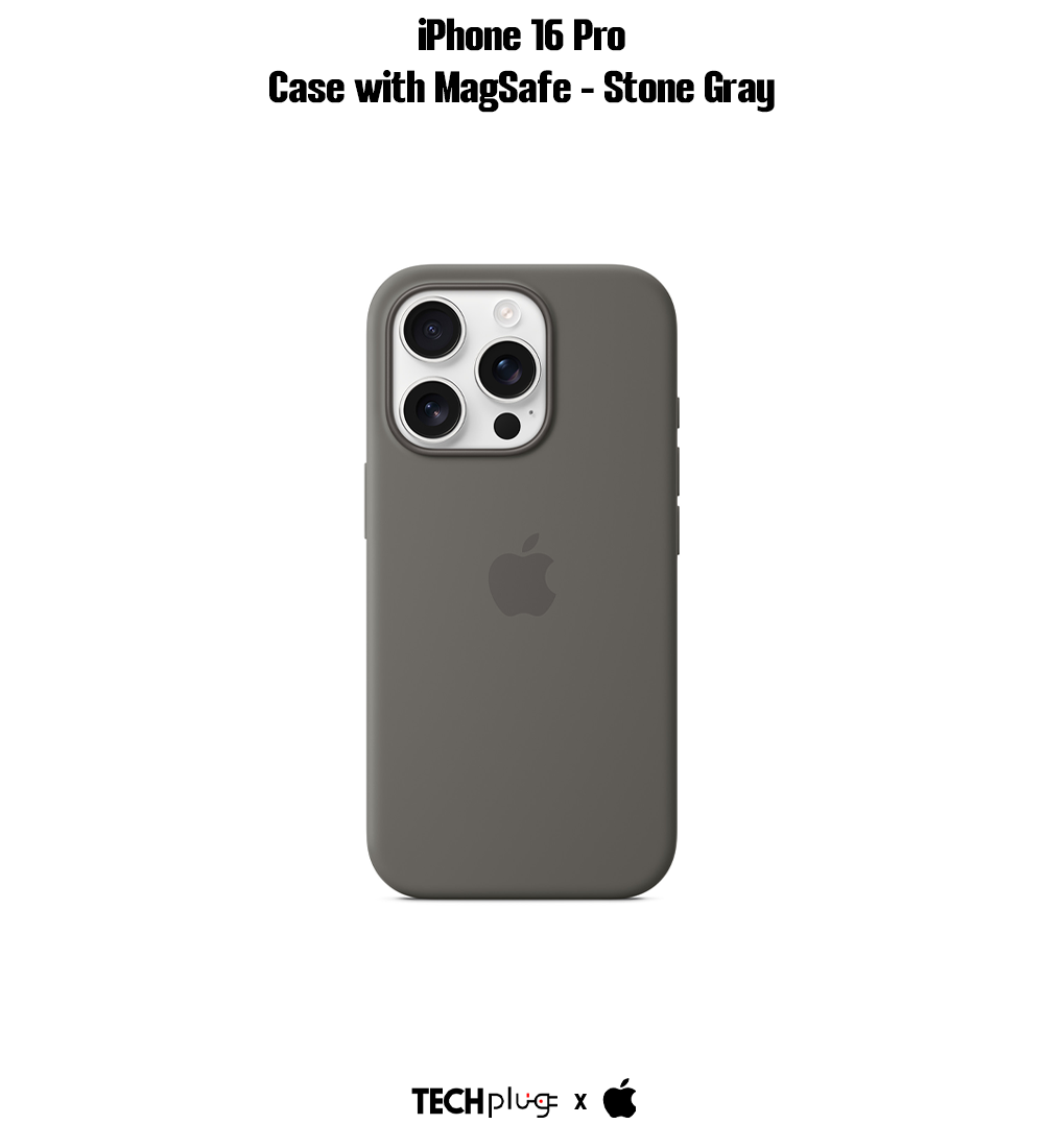iPhone 16 Pro Silicone Case with MagSafe – Stone Gray