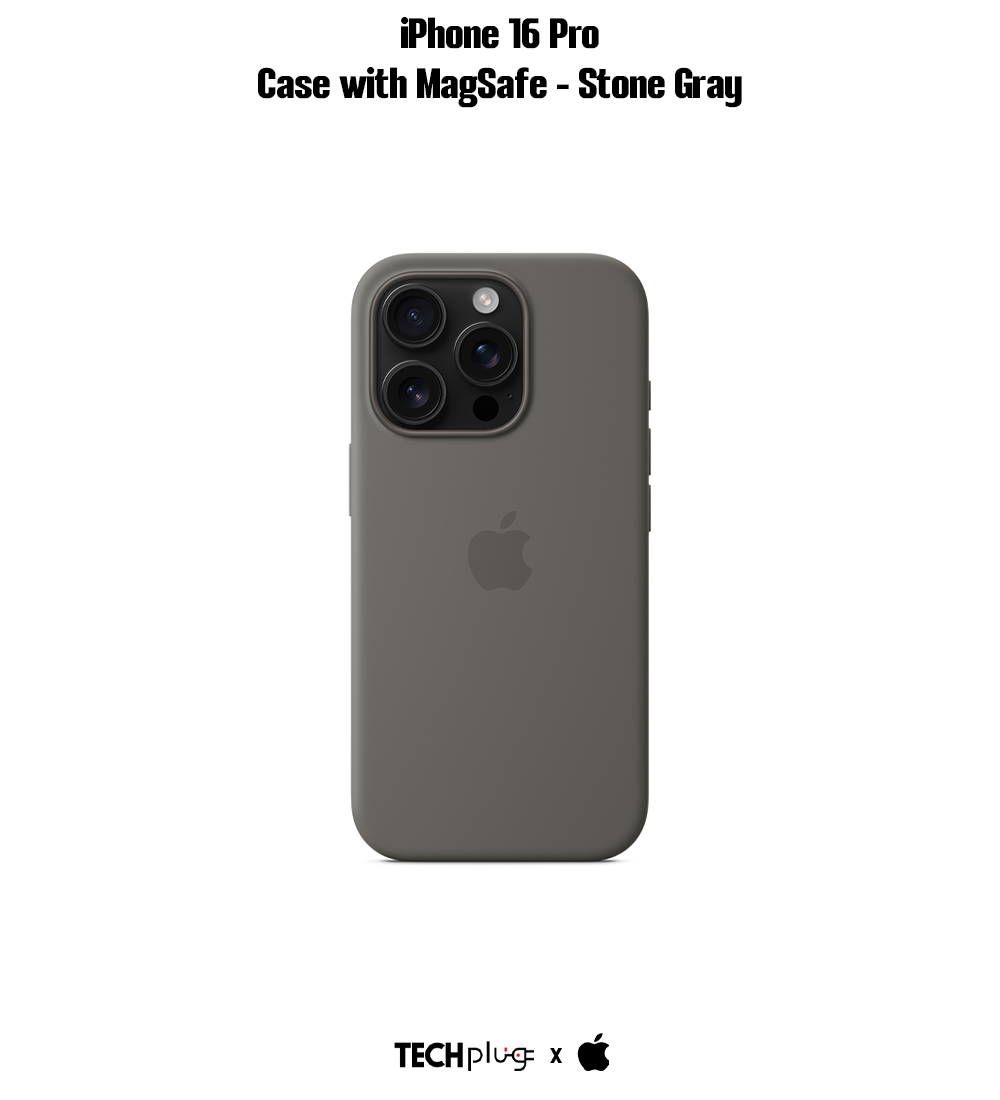 iPhone 16 Pro Silicone Case with MagSafe – Stone Gray