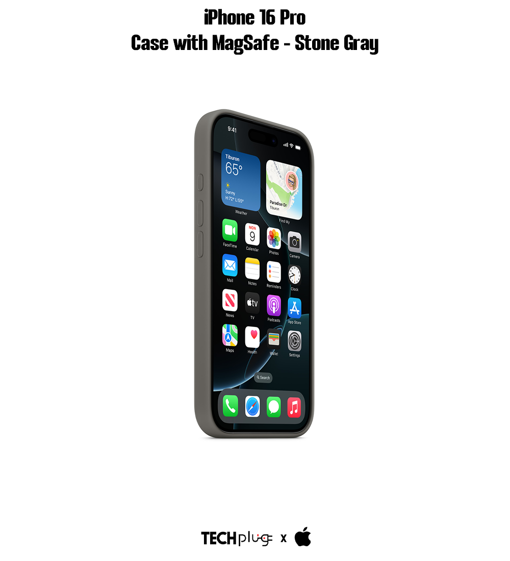 iPhone 16 Pro Silicone Case with MagSafe – Stone Gray