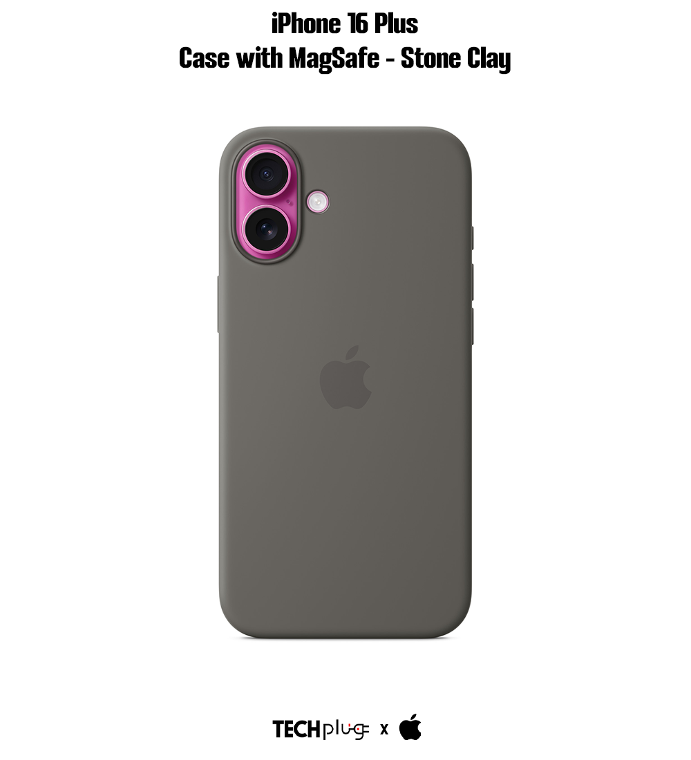iPhone 16 Plus Silicone Case with MagSafe – Stone Gray