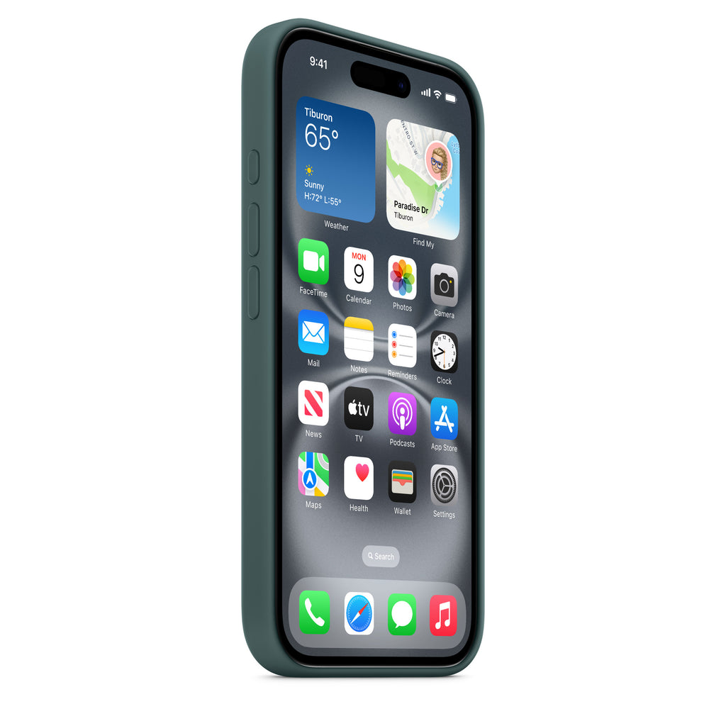 iPhone 16 Silicone Case with MagSafe – Lake Green