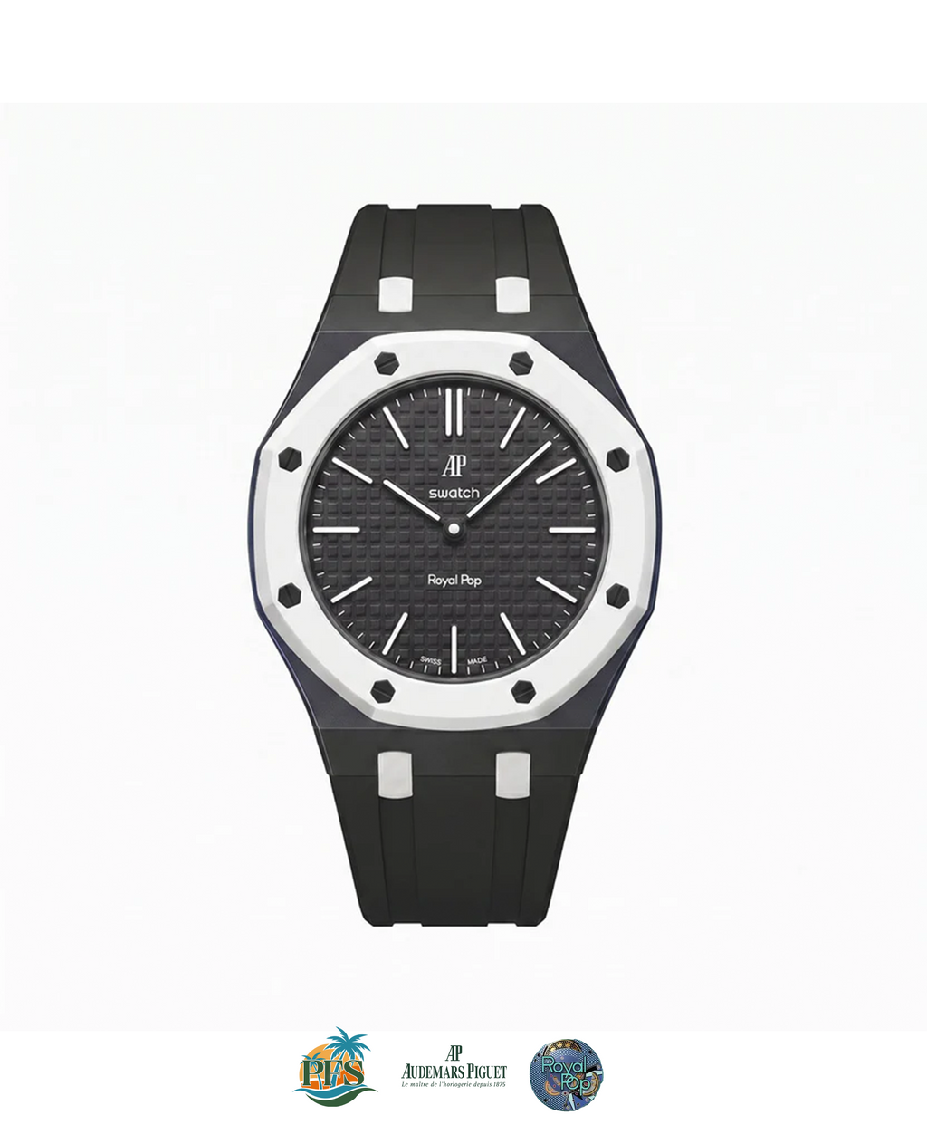 Ocho Negro [Swatch x AP Royal Pop] with Rubber Case-Strap