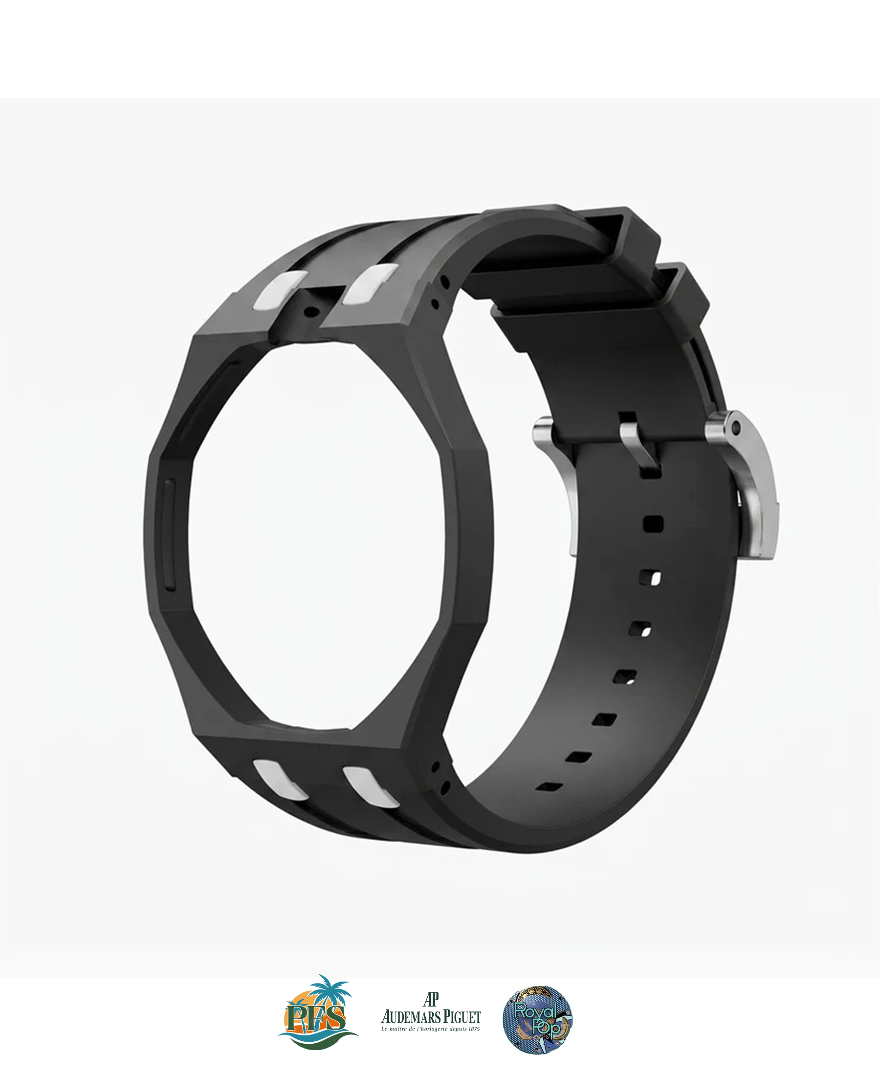 Ocho Negro [Swatch x AP Royal Pop] with Rubber Case-Strap