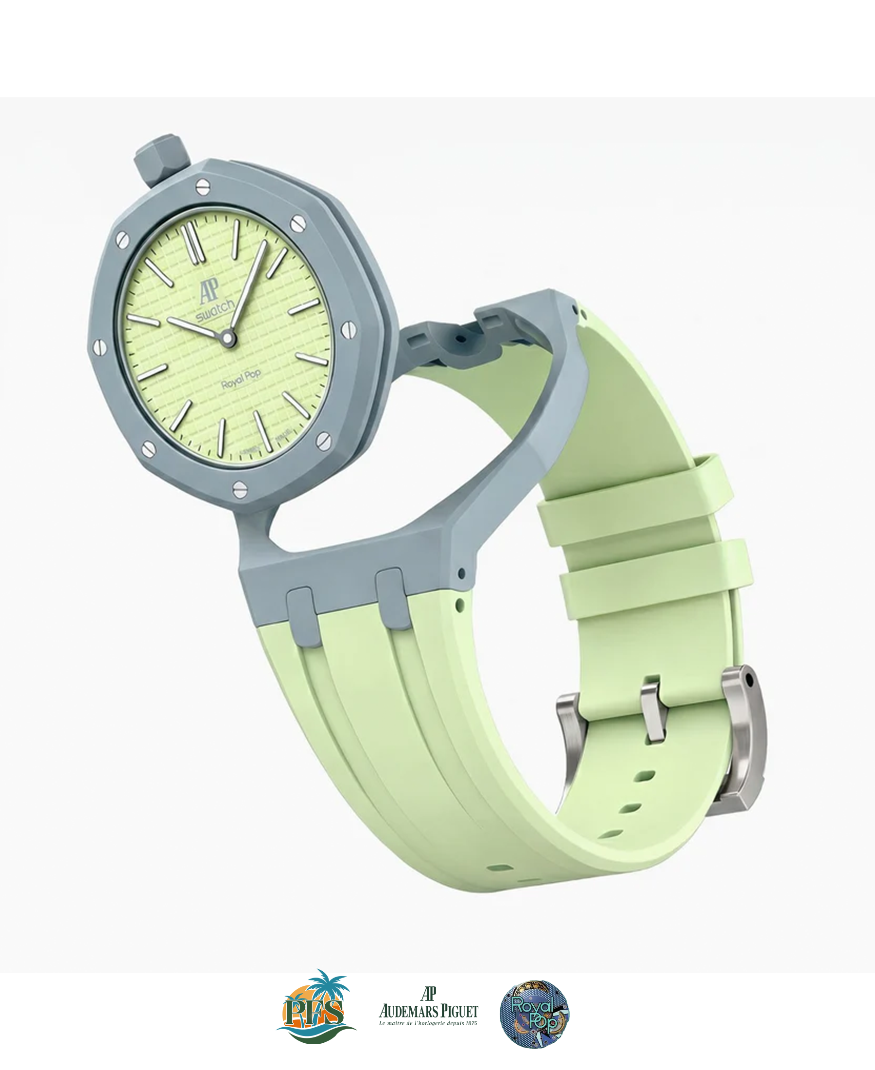 Blaue Acht Swatch x AP Royal Pop with Rubber Case-Strap
