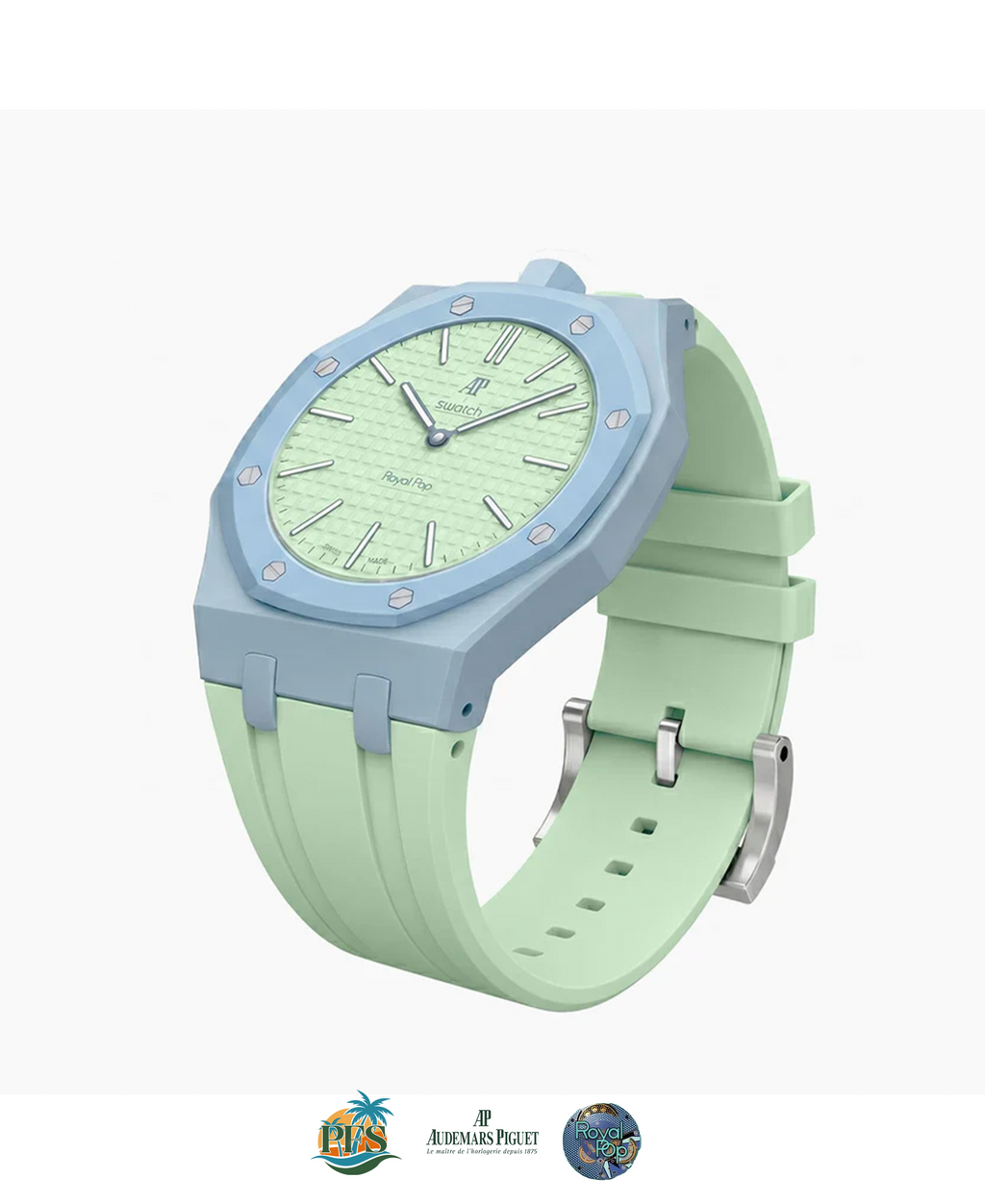 Blaue Acht Swatch x AP Royal Pop with Rubber Case-Strap