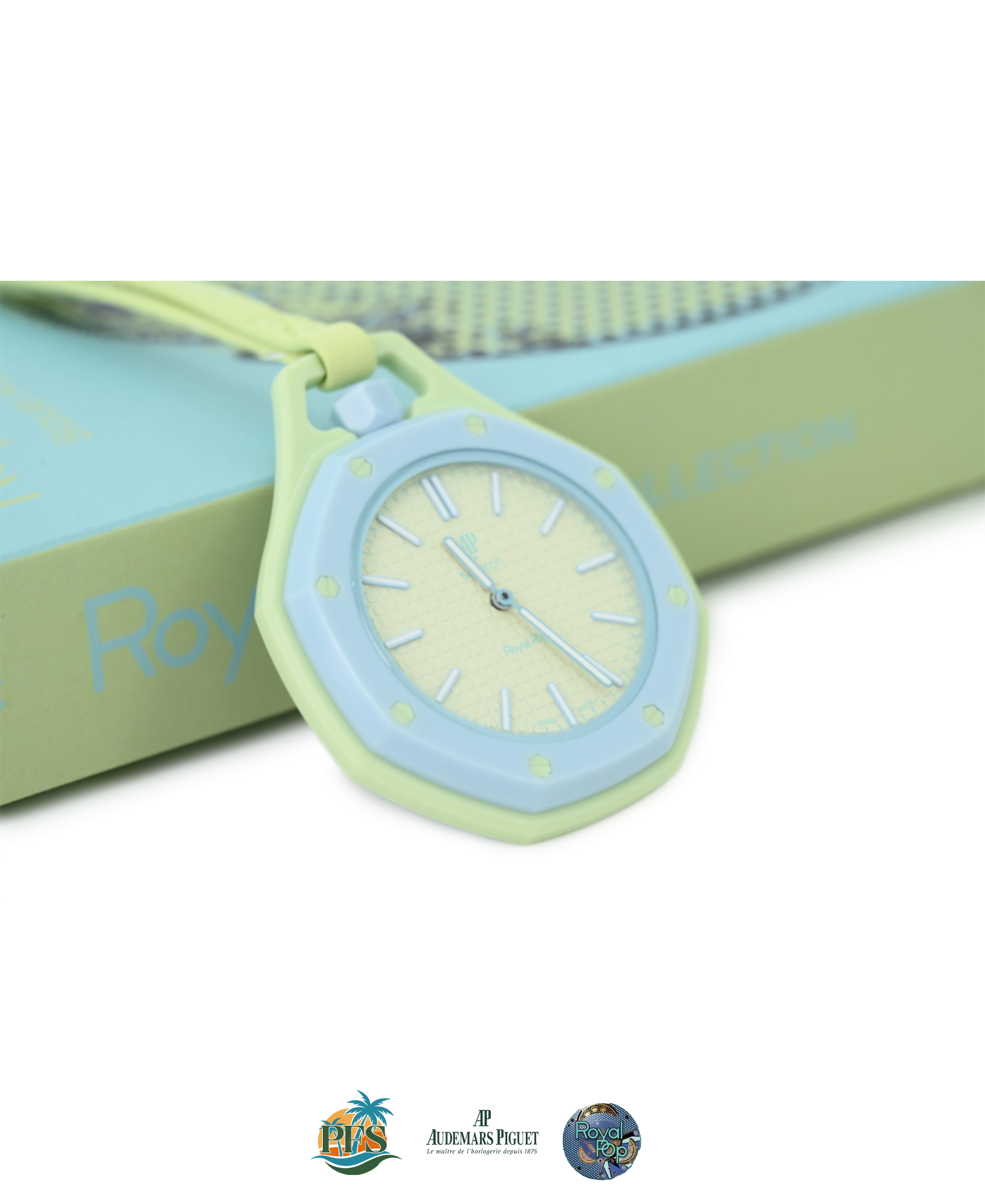 Blaue Acht Swatch x AP Royal Pop with Rubber Case-Strap