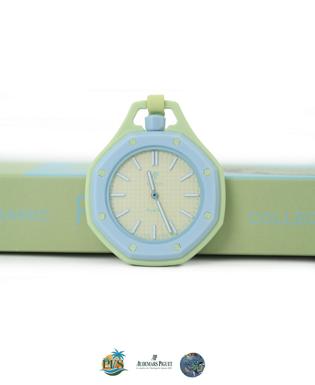 Blaue Acht Swatch x AP Royal Pop with Rubber Case-Strap