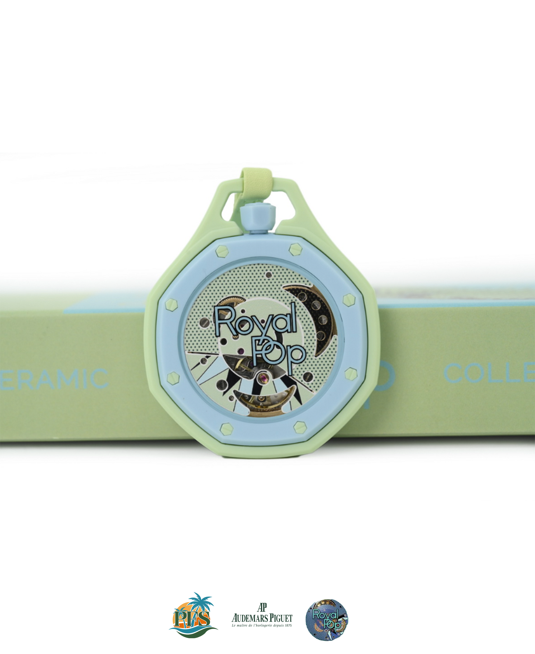 Blaue Acht Swatch x AP Royal Pop with Rubber Case-Strap
