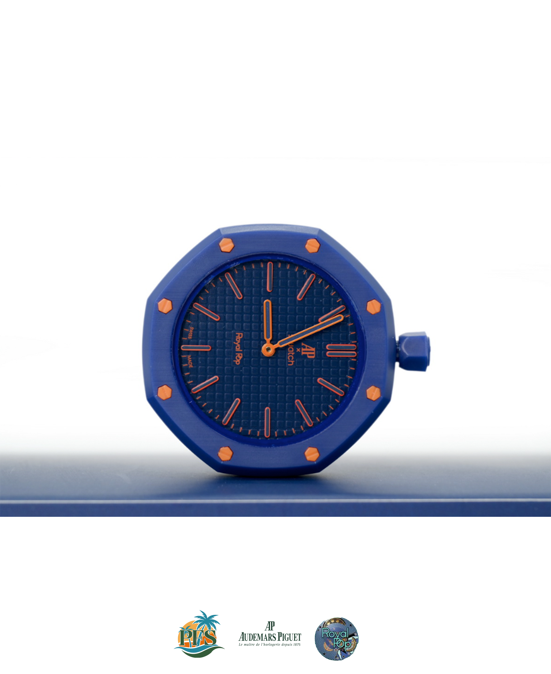 Orenji Hachi Swatch x AP Royal Pop with Rubber Case-Strap