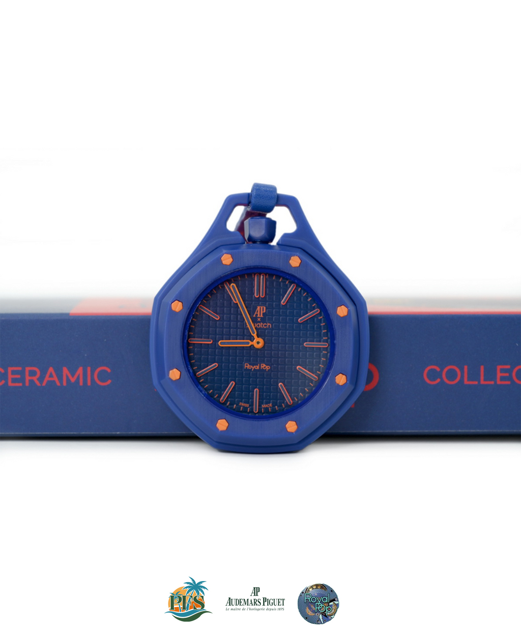 Orenji Hachi Swatch x AP Royal Pop with Rubber Case-Strap