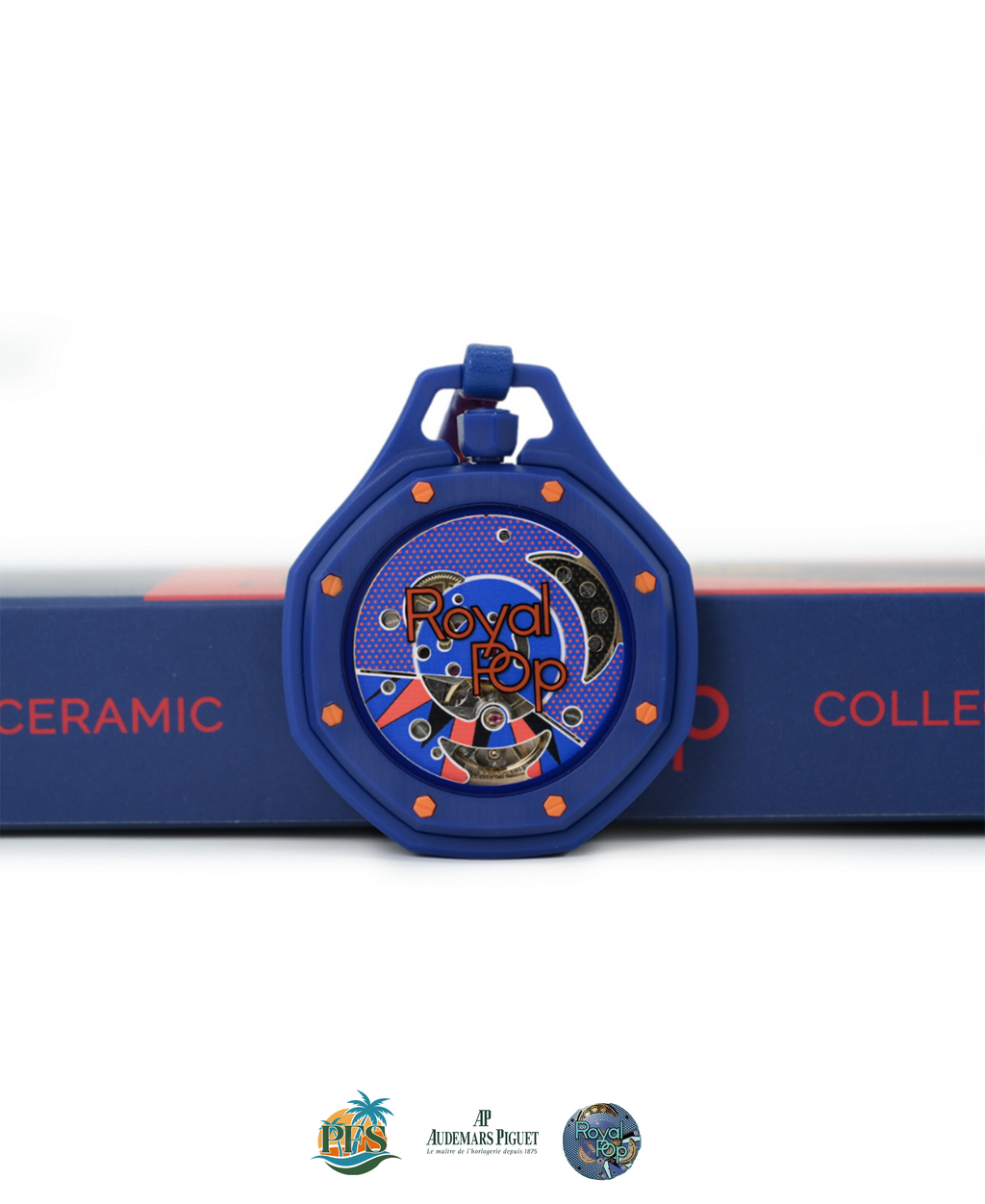 Orenji Hachi Swatch x AP Royal Pop with Rubber Case-Strap