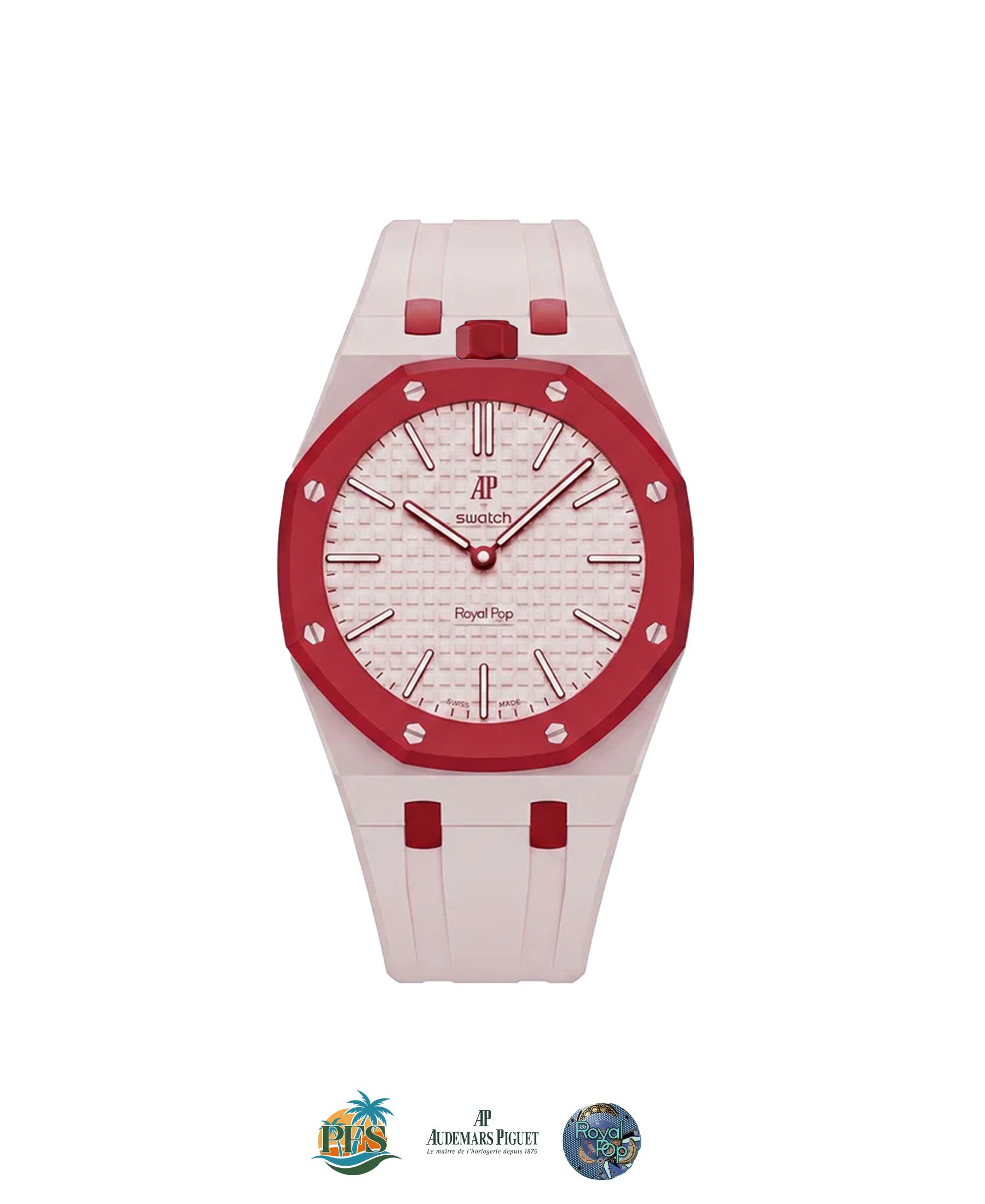 Otto Rosso Swatch x AP Royal Pop with Rubber Case-Strap