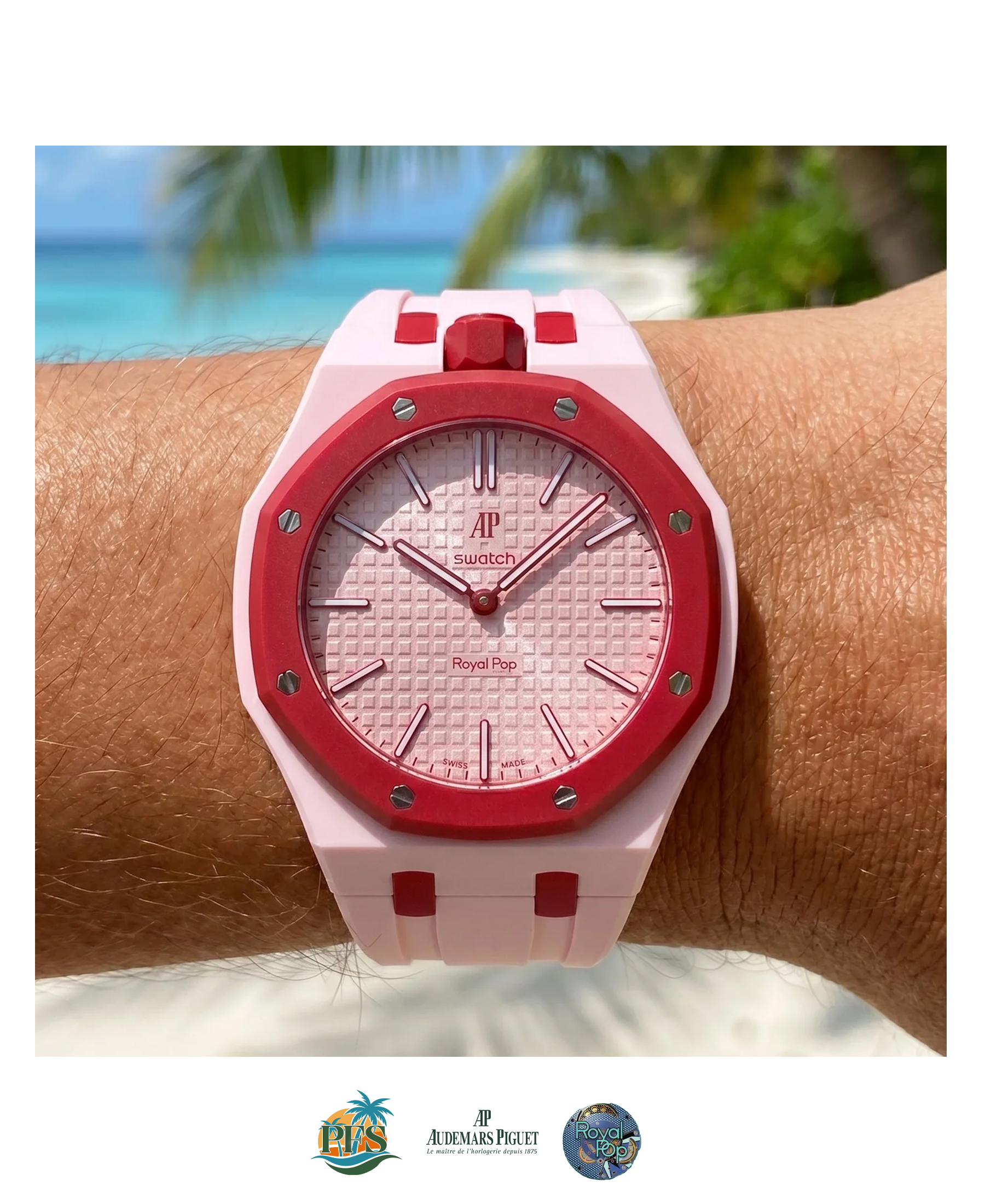 Otto Rosso Swatch x AP Royal Pop with Rubber Case-Strap