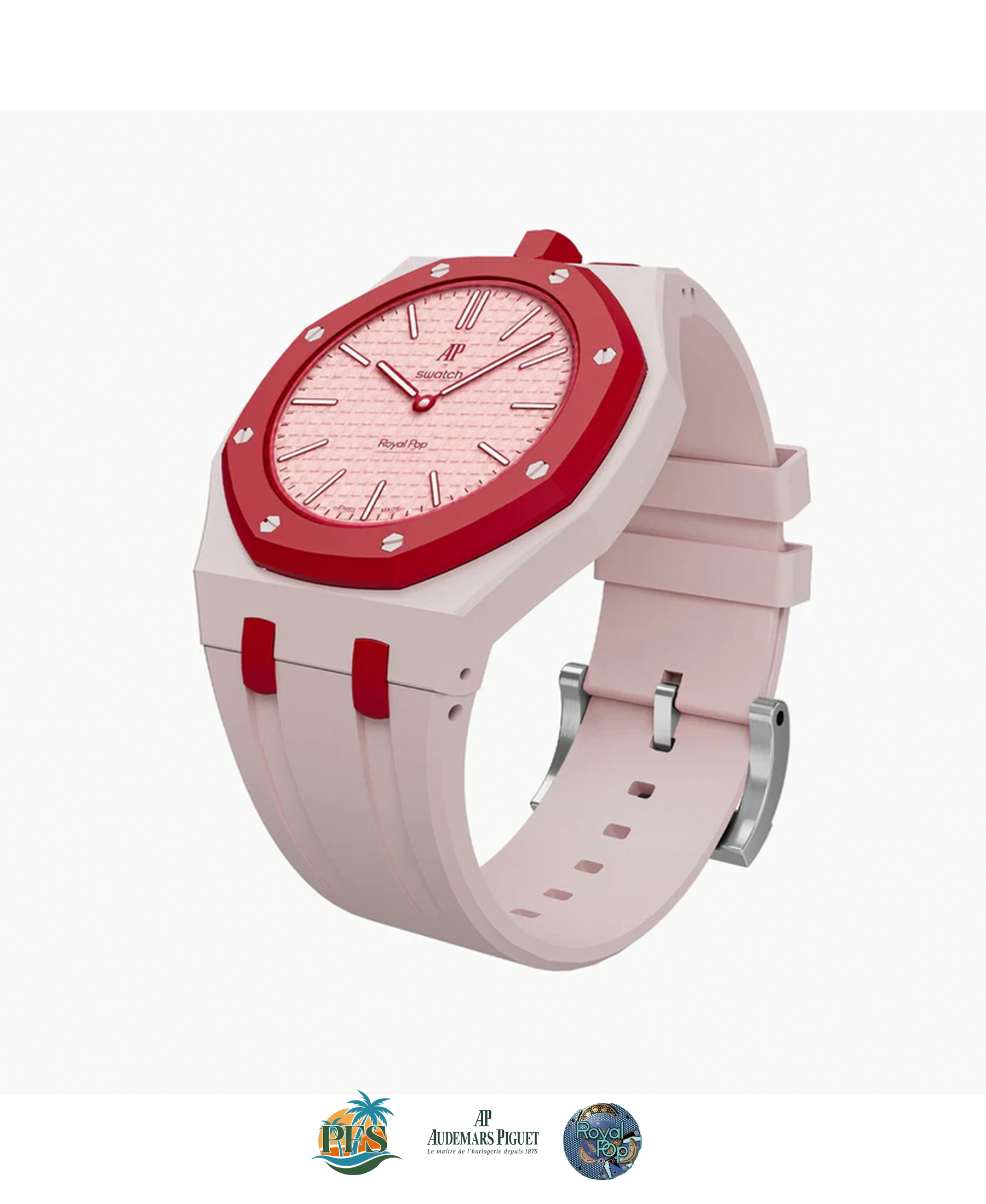 Otto Rosso Swatch x AP Royal Pop with Rubber Case-Strap