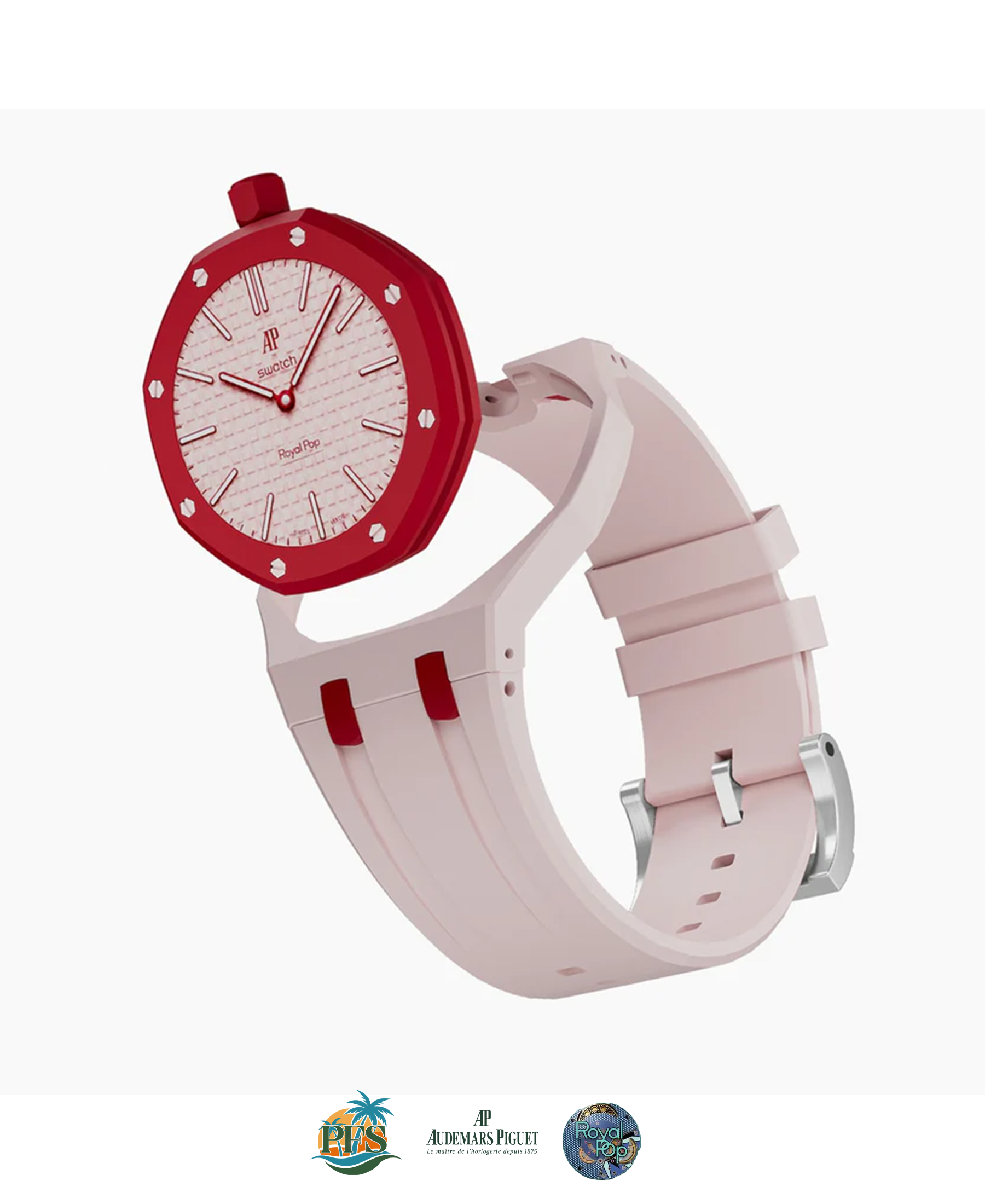 Otto Rosso Swatch x AP Royal Pop with Rubber Case-Strap