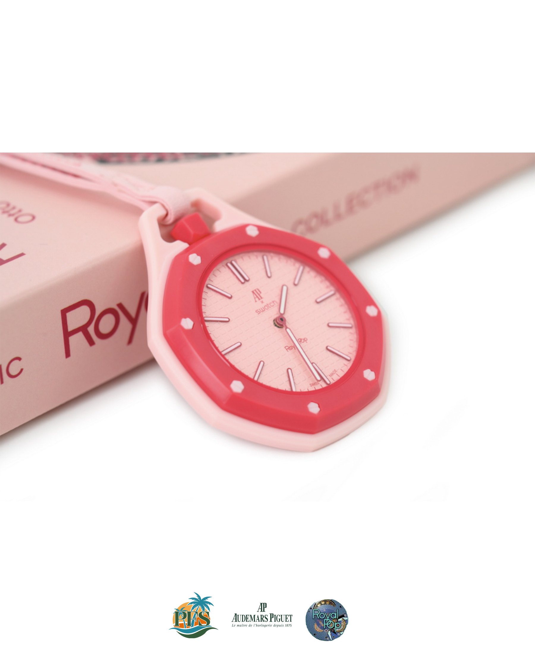 Otto Rosso Swatch x AP Royal Pop with Rubber Case-Strap