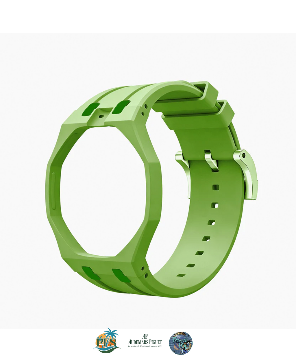 Green Eight Swatch x AP Royal Pop with Rubber Case-Strap