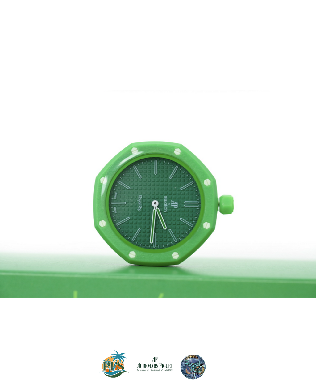 Green Eight Swatch x AP Royal Pop with Rubber Case-Strap