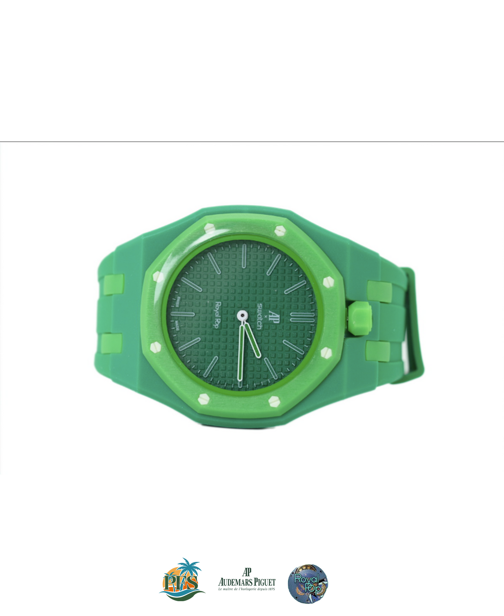 Green Eight Swatch x AP Royal Pop with Rubber Case-Strap