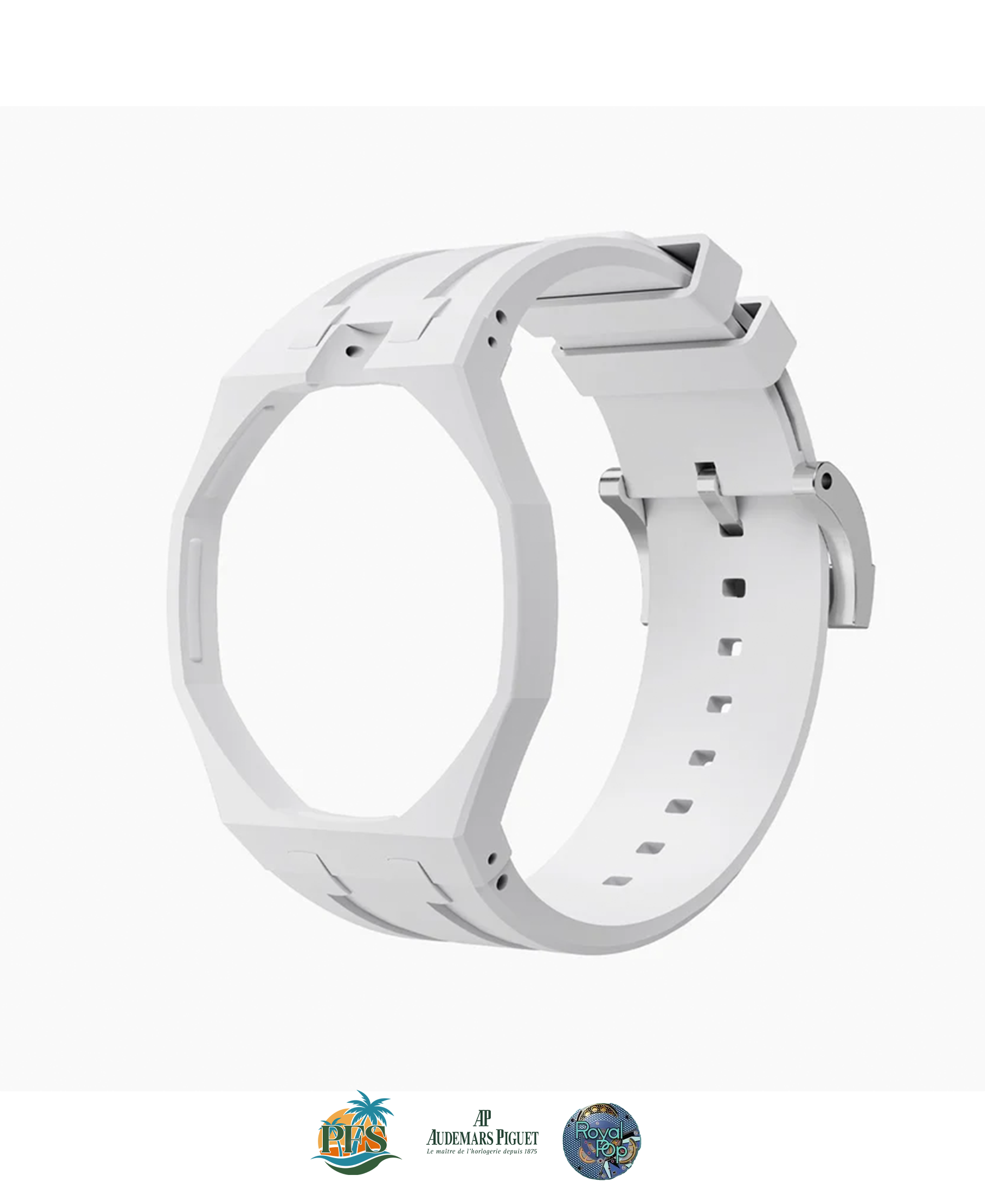Huit Blanc [Swatch x AP Royal Pop] with Rubber Case-Strap