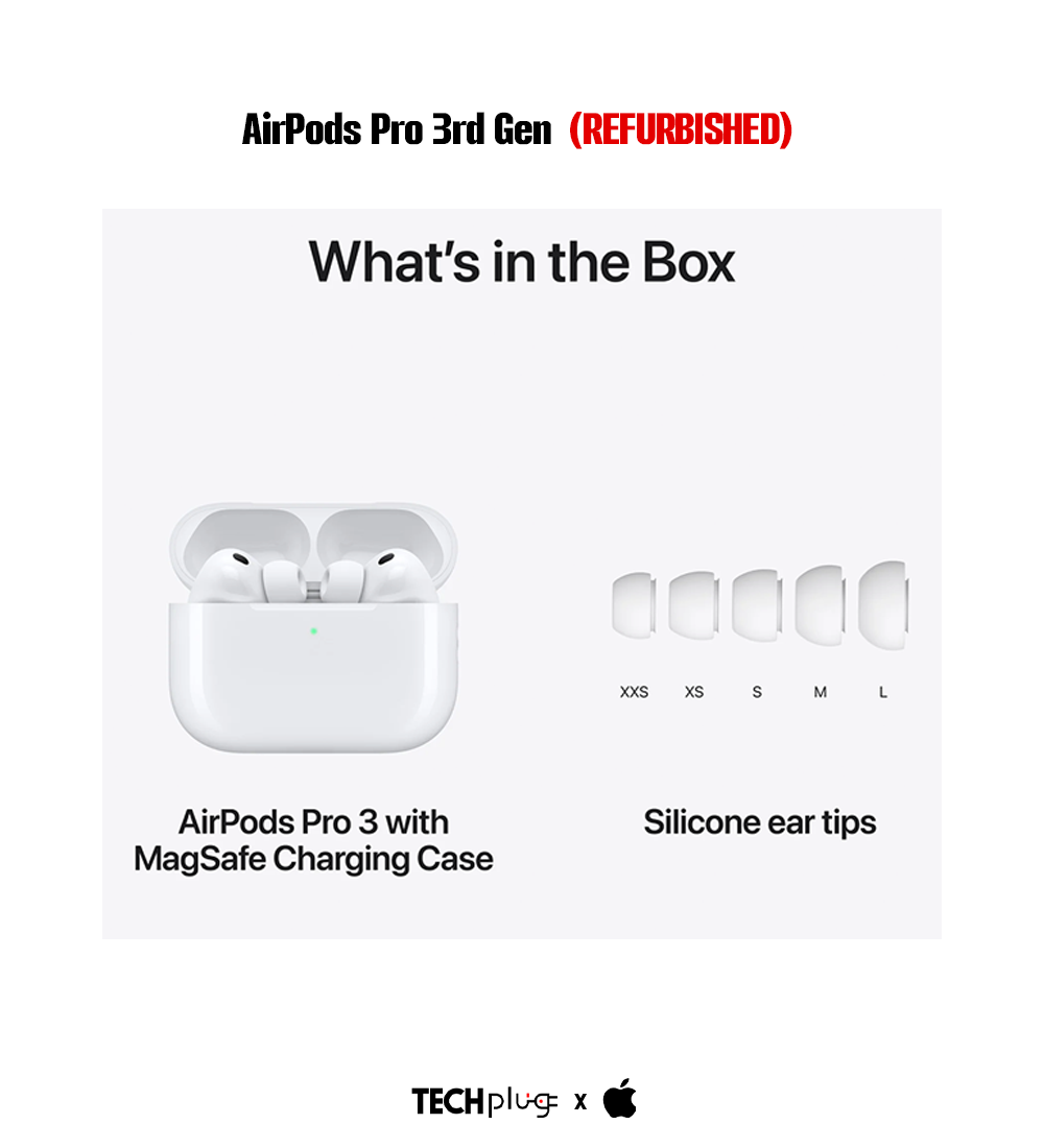 Apple AirPods Pro 3 (REFURB) Wireless Earbuds with Active Noise Cancellation